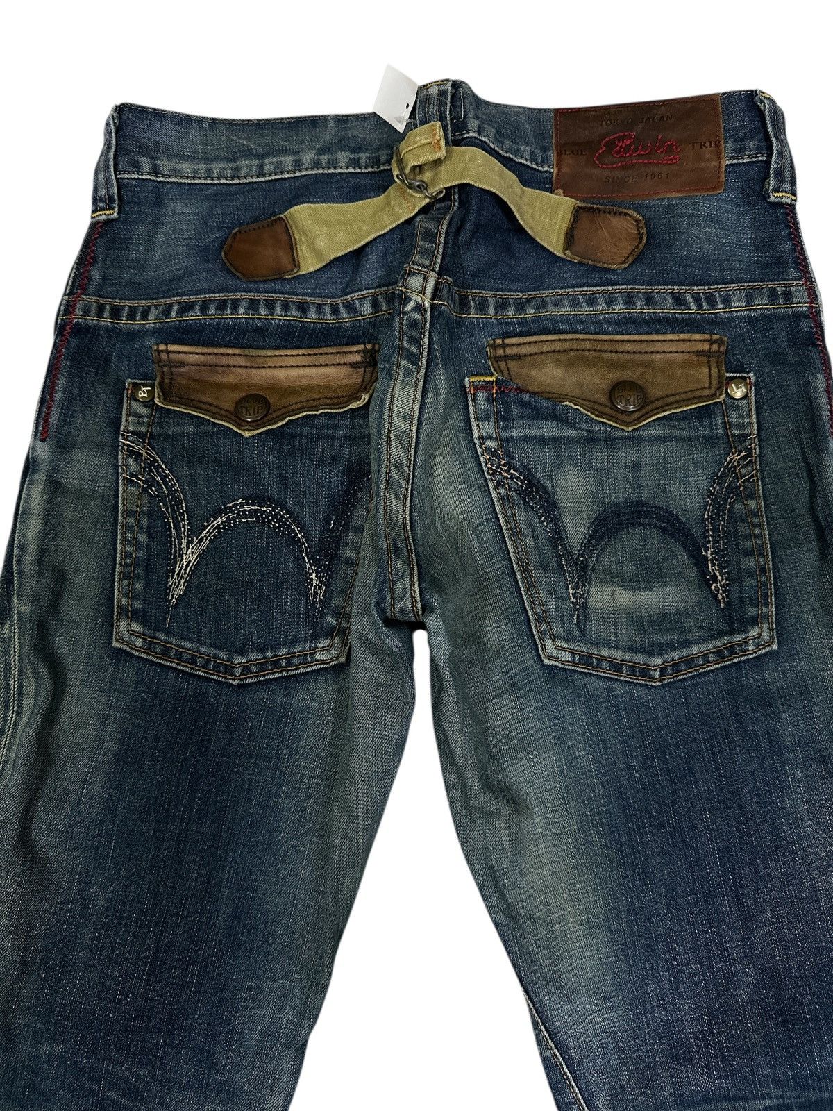 Kapital Flare 💥🎌 90s Style Edwin Blue Trip Buckle Back Size US 33 - 5 Thumbnail