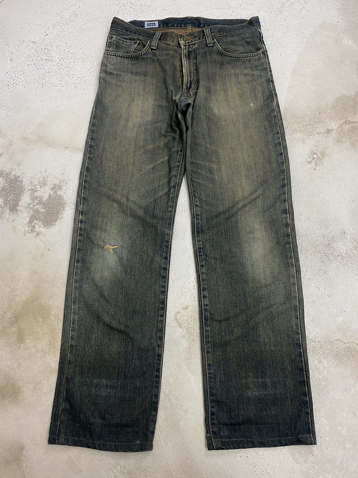 Edwin × Japanese Brand Edwin 404 Denim Baggy Loose Fit Washed Distressed Size US 32 / EU 48 - 1 Thumbnail