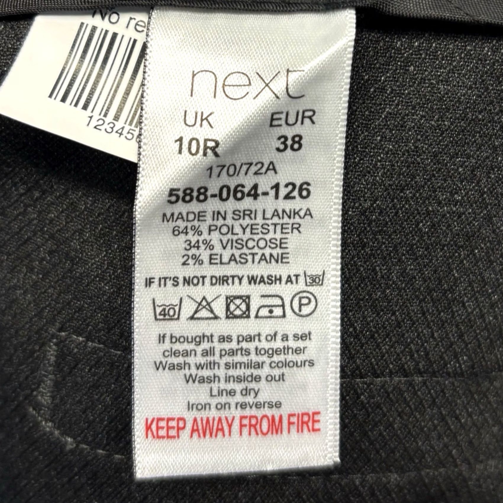 NEXT NEXT Tailoring Trousers Dark Charcoal Women’s 10R Regular Polyester Elastane Viscose Flat Front Modern UK Eur38 Ladies Mens? Size 32" / US 10 / IT 46 - 8 Thumbnail