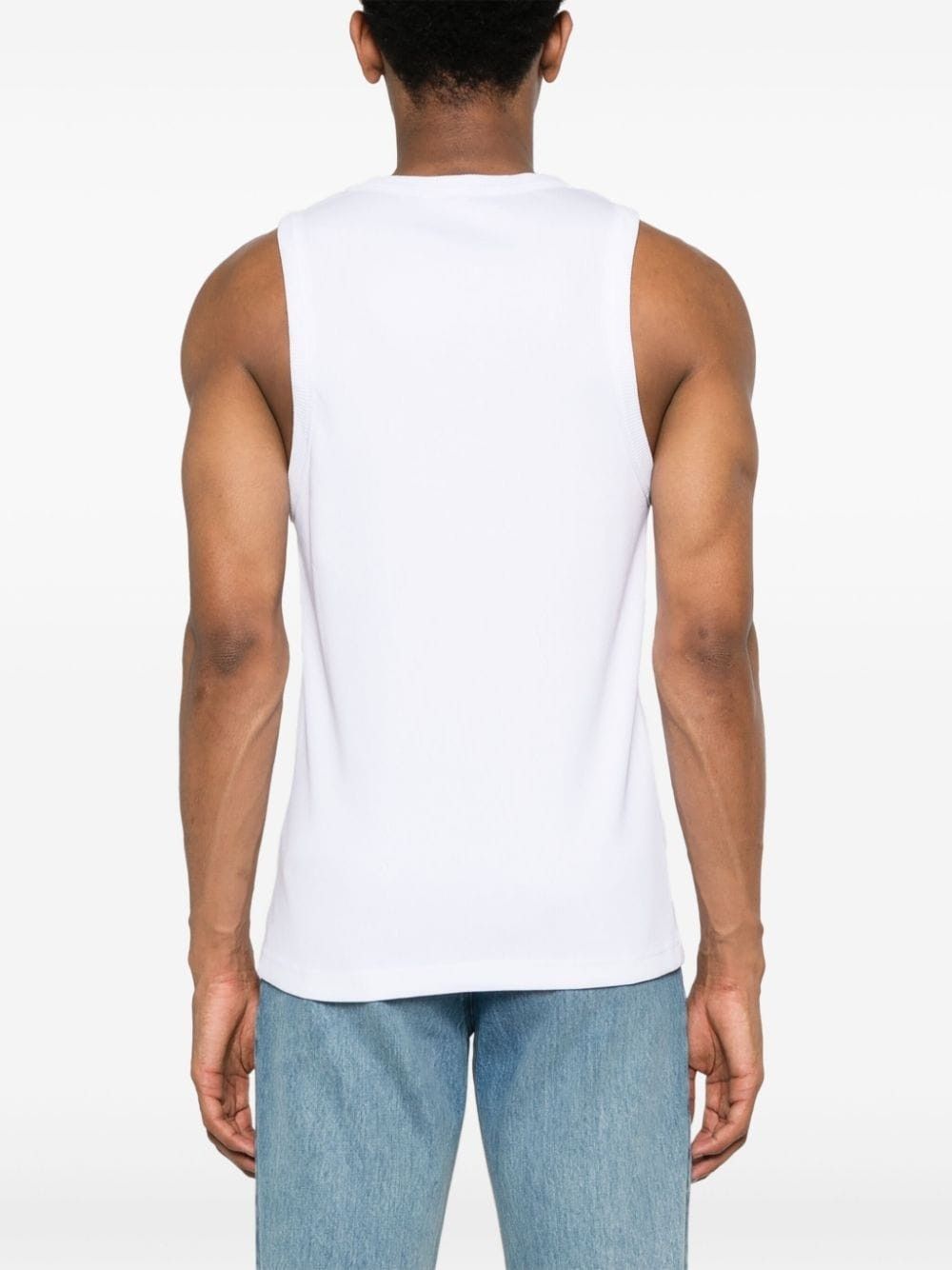 Wales Bonner o1mle0825 Record Tank Top in White Size US XXL / EU 58 / 5 - 4 Thumbnail