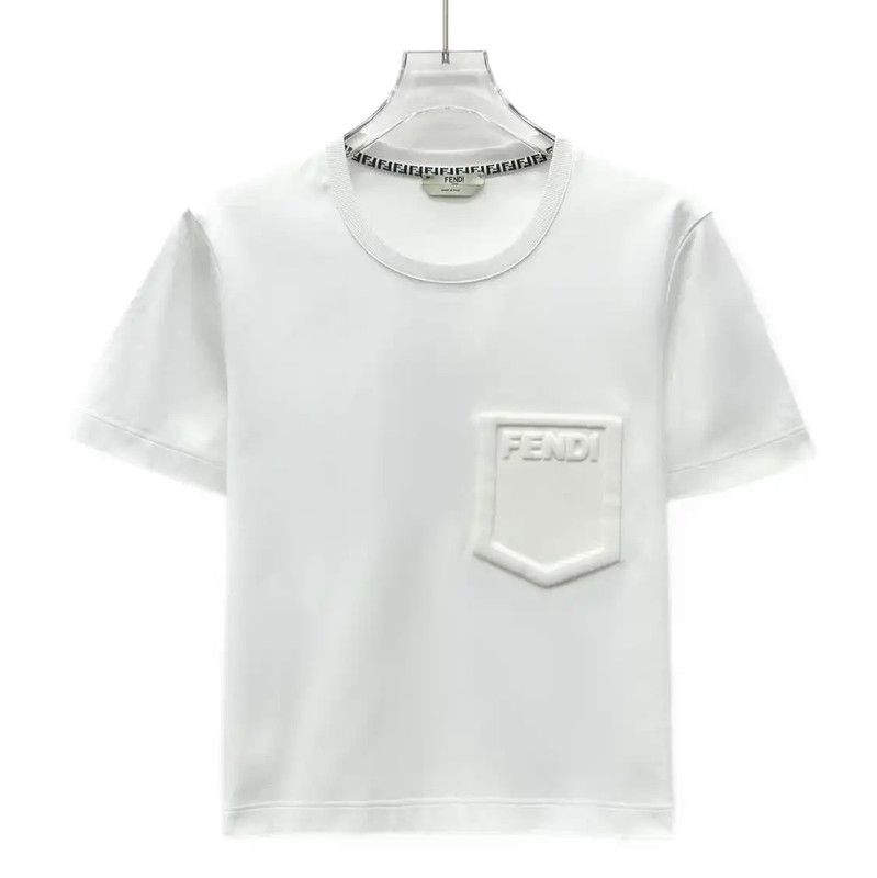 Fendi Fendi White Cotton Ladies T-Shirt, Size M 0089 Size M / US 6-8 / IT 42-44 - 1 Thumbnail
