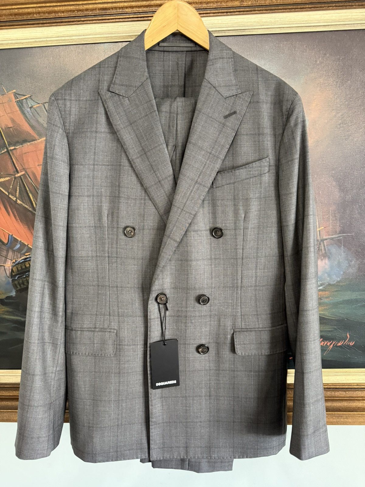 Dsquared2 Dsquared2 Napoli fit plaid check double breasted suit 54 Size 44R - 1 Thumbnail