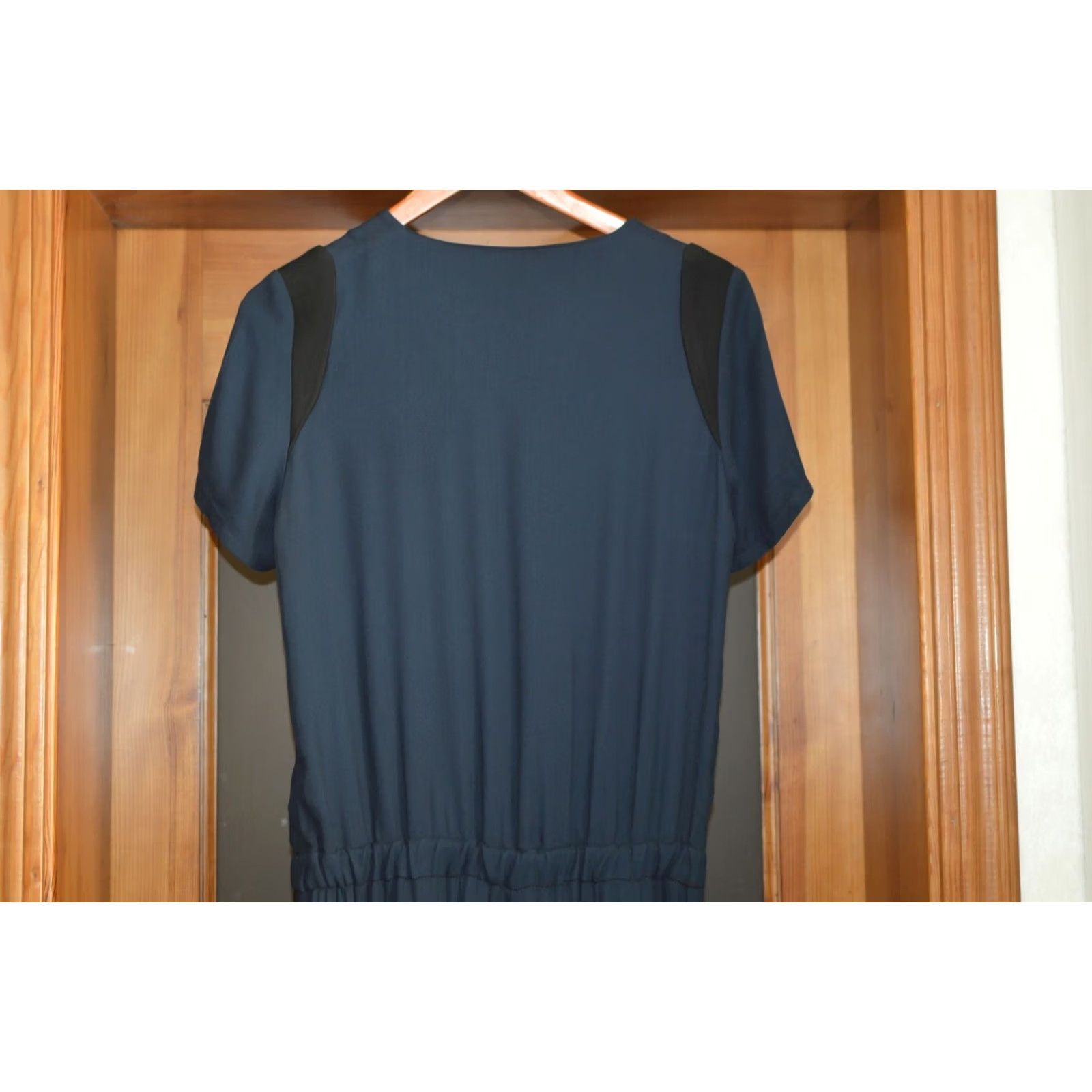 Vintage Wmns Sezane x La Redoute Viscose Jumpsuit Made in Romania Size 40 Blue Size 27" / US 4 / IT 40 - 6 Thumbnail