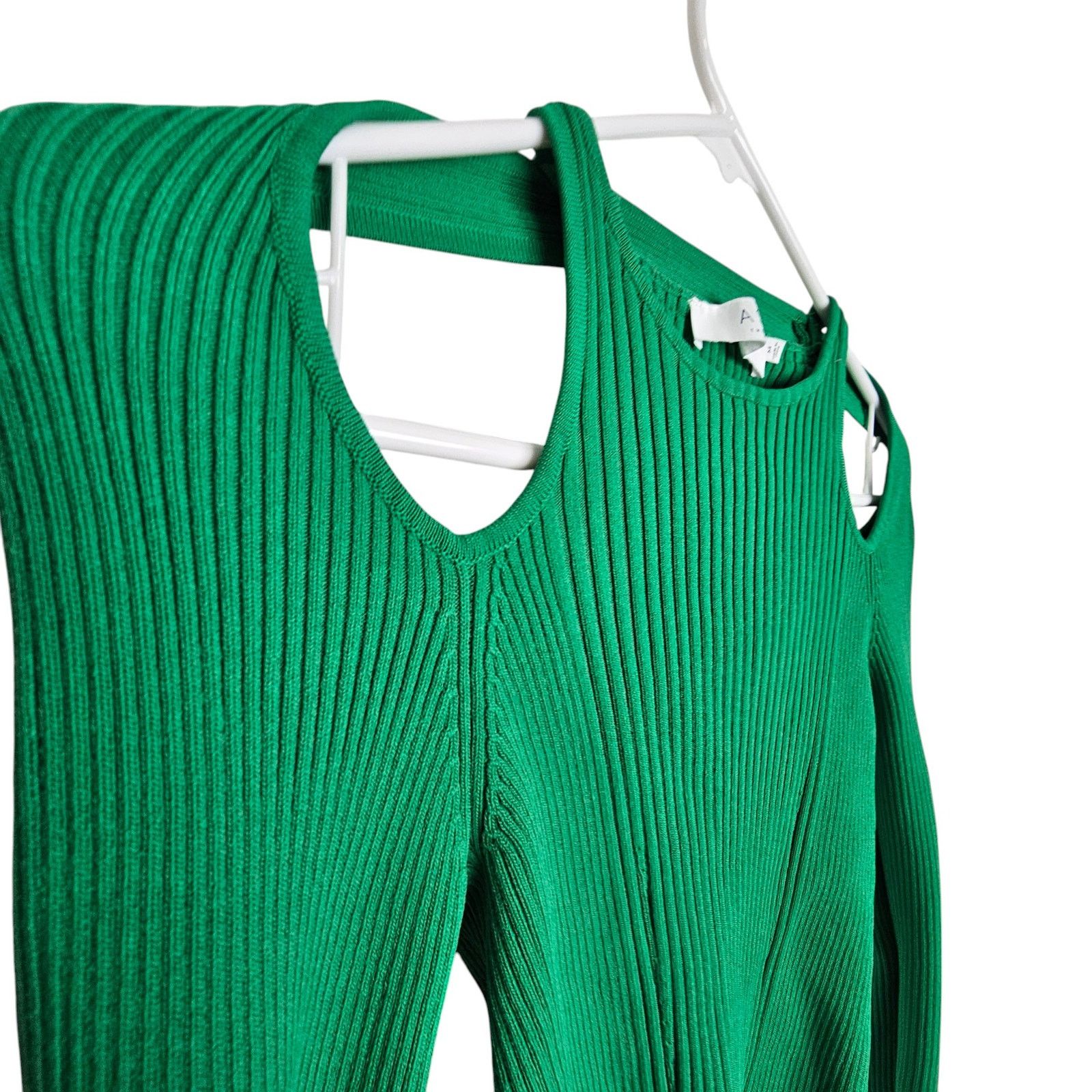 ASTR The Label ASTR The Label Womens Eris Crop Kelly Green Ribbed Sweater M Size M / US 6-8 / IT 42-44 - 6 Thumbnail