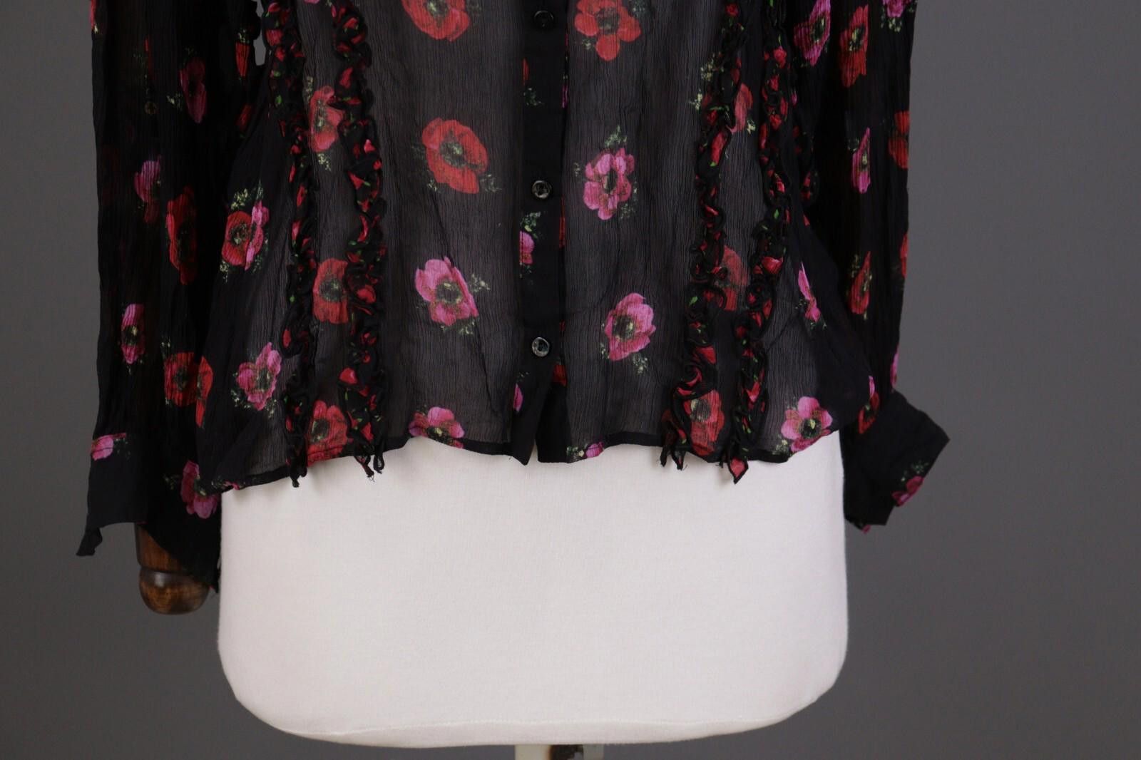 The Kooples The Kooples Paris Black Floral Mesh Shirt Size 1 / S Size M / US 6-8 / IT 42-44 - 3 Thumbnail