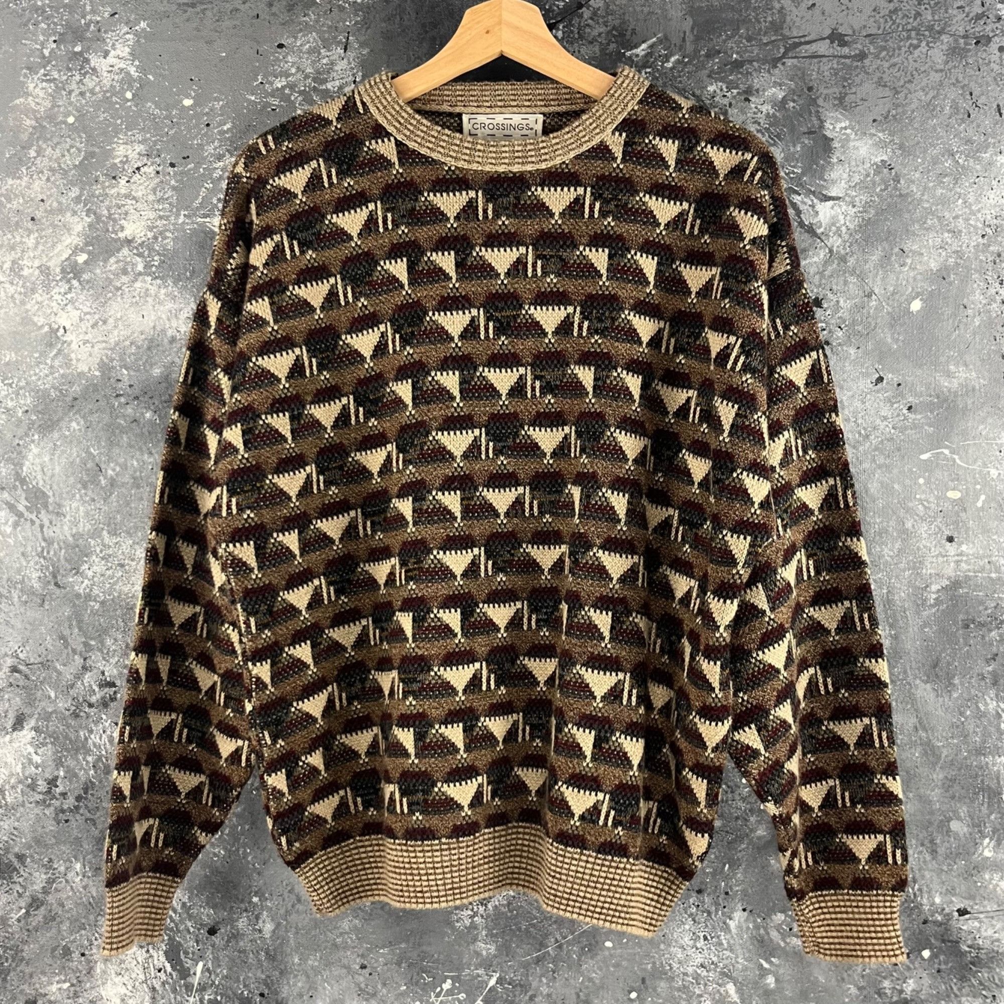 Vintage Vintage 90’s Crossings geometric sweater Size US M / EU 48-50 / 2 - 1 Thumbnail