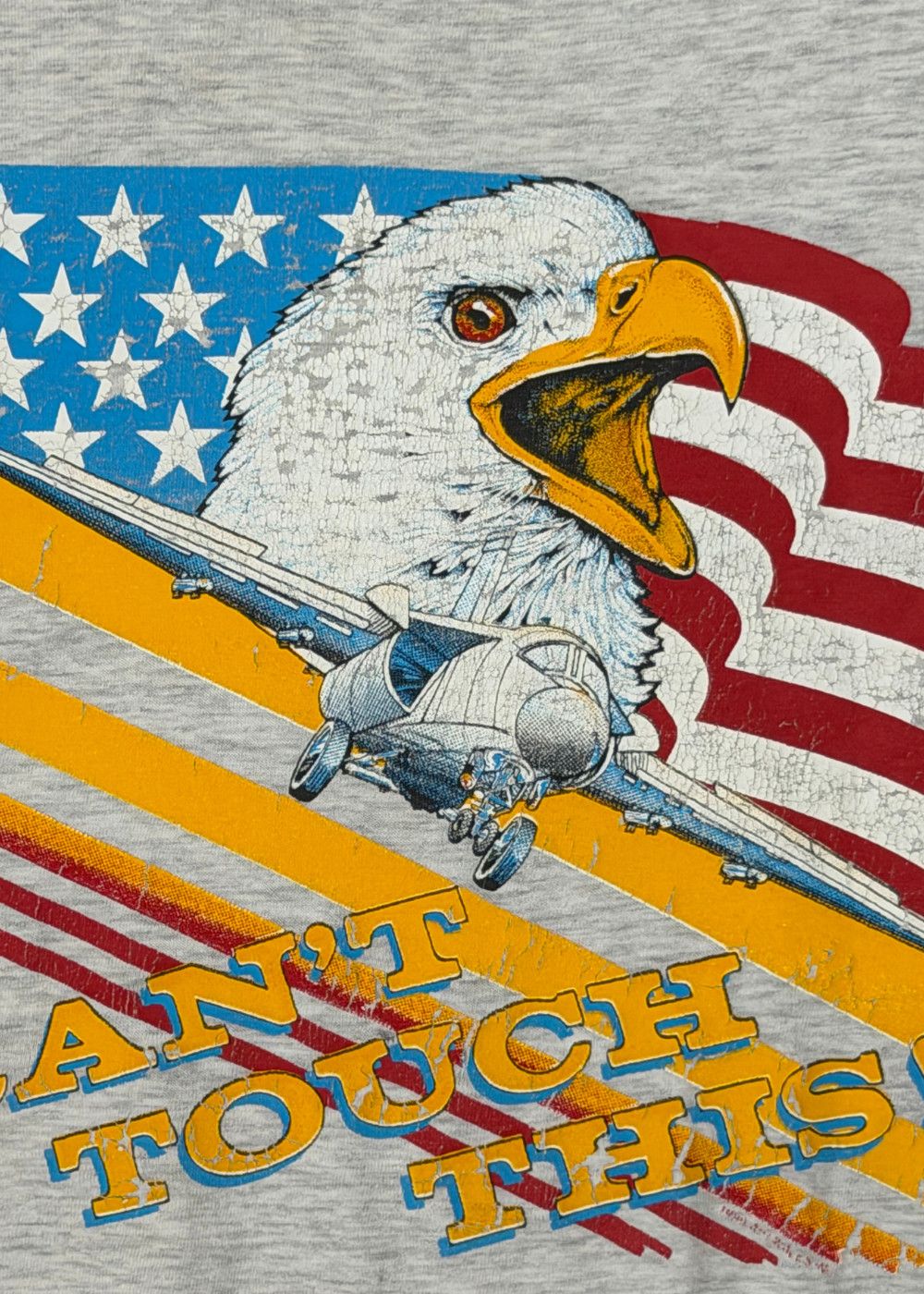 vtg 90s Can't Touch This Eagle Fighter Jet USA Made Tee image 7