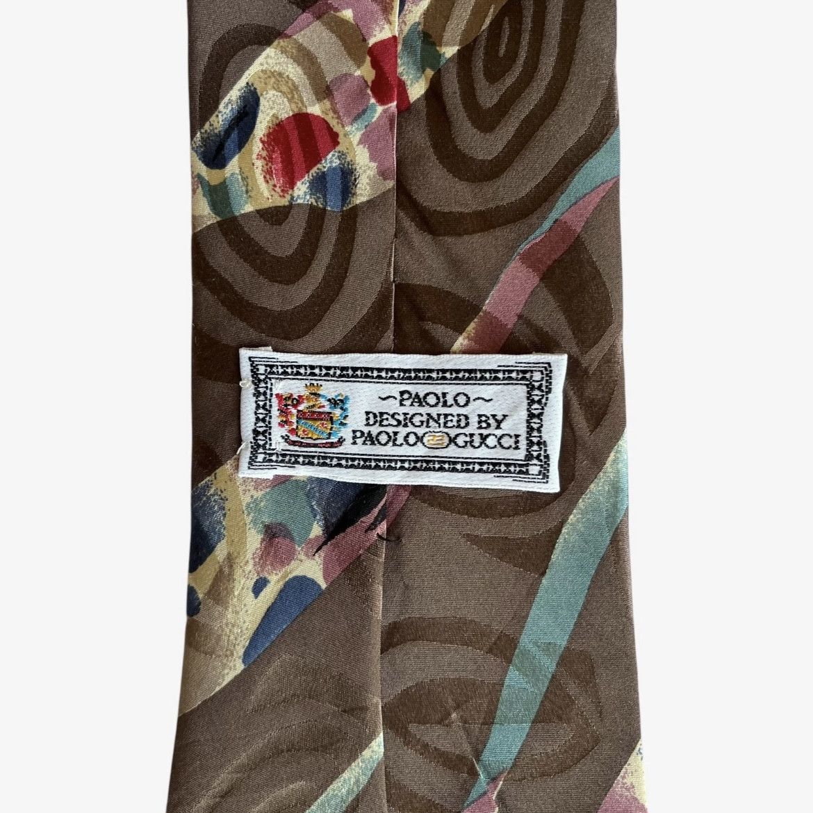 Paolo Gucci Vintage 80s Paolo Gucci Abstract Colourful Striped Silk Tie Size ONE SIZE - 2 Thumbnail