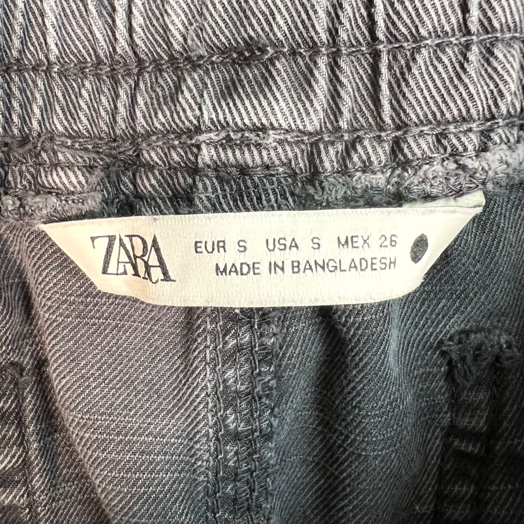 Zara Zara Womens Size Small Grey Jogger Pants Tapered Leg Raw Hem Size 28" / US 6 / IT 42 - 3 Thumbnail