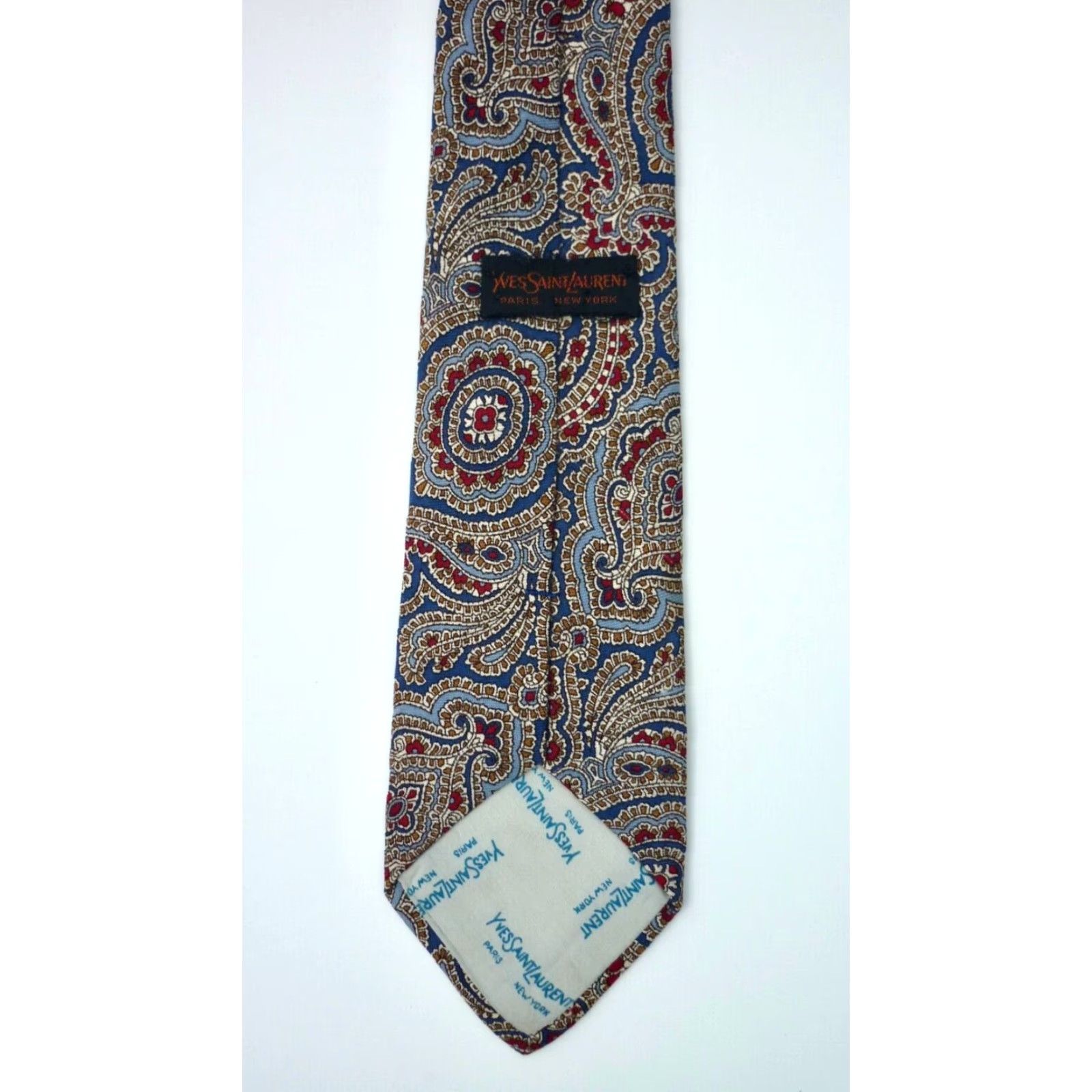 Yves Saint Laurent Yves Saint Laurent Mens Vintage Luxury Silk Tie Paisley Size ONE SIZE - 6 Thumbnail