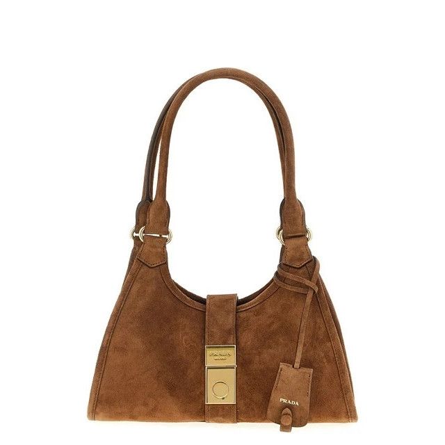 Prada PRADA Cocoa Brown Suede Top Handle Bag New & Authentic Size ONE SIZE - 1 Thumbnail