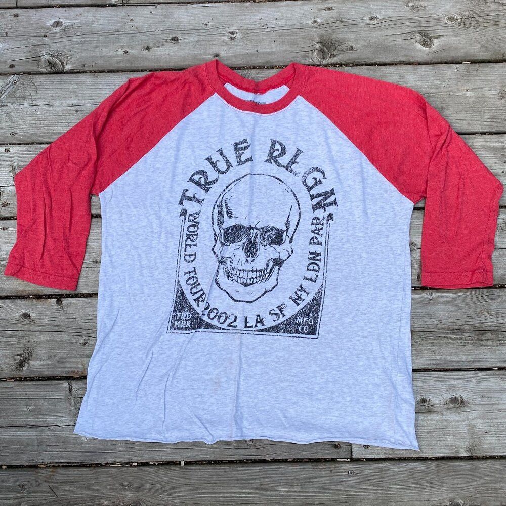 True Religion × Vintage True Religion Graphic T Shirt Skull Long Sleeve XL Size US XL / EU 56 / 4 - 1 Thumbnail