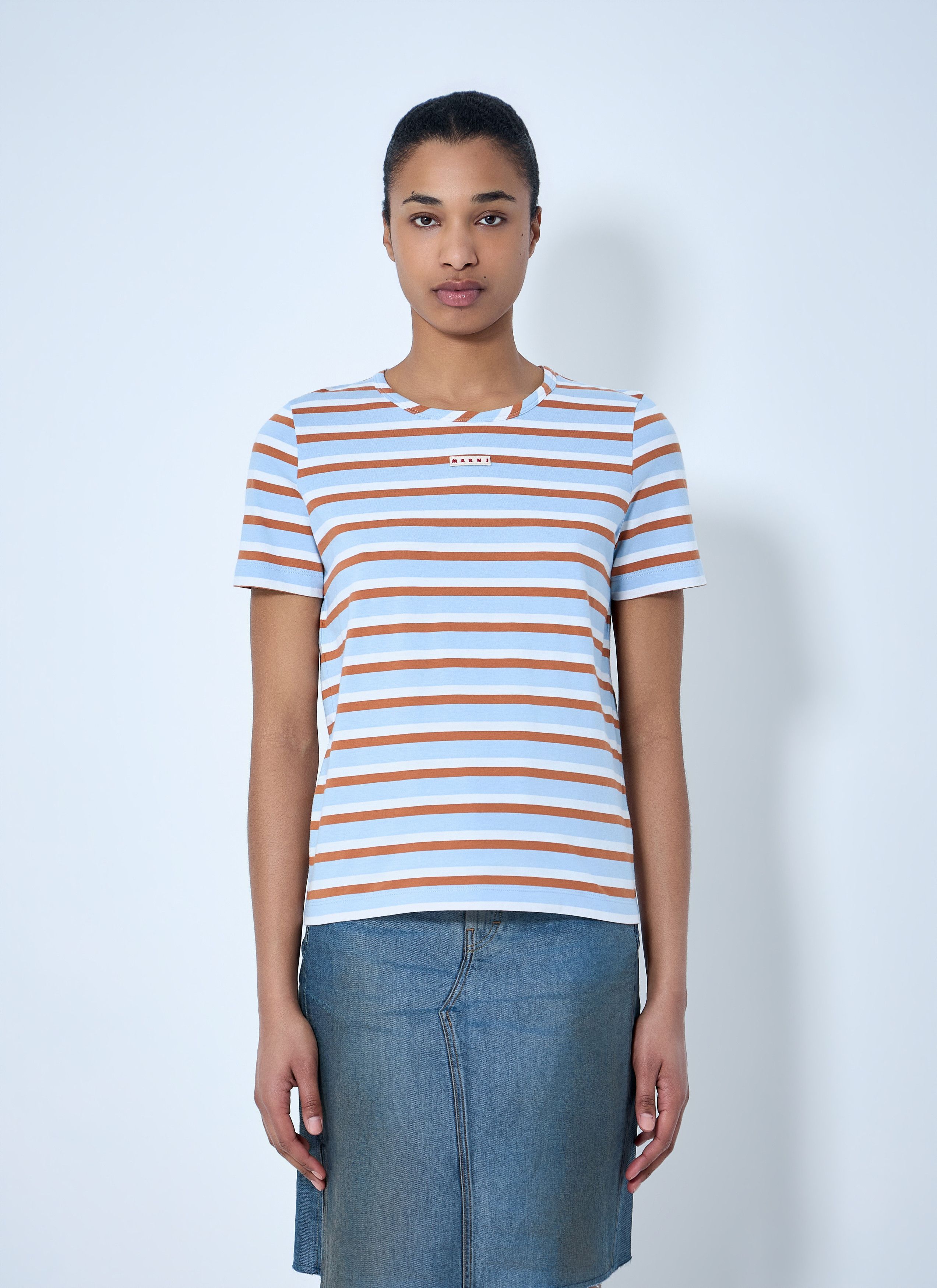 Marni Striped Cotton Jersey T-Shirt Size M / US 6-8 / IT 42-44 - 1 Thumbnail