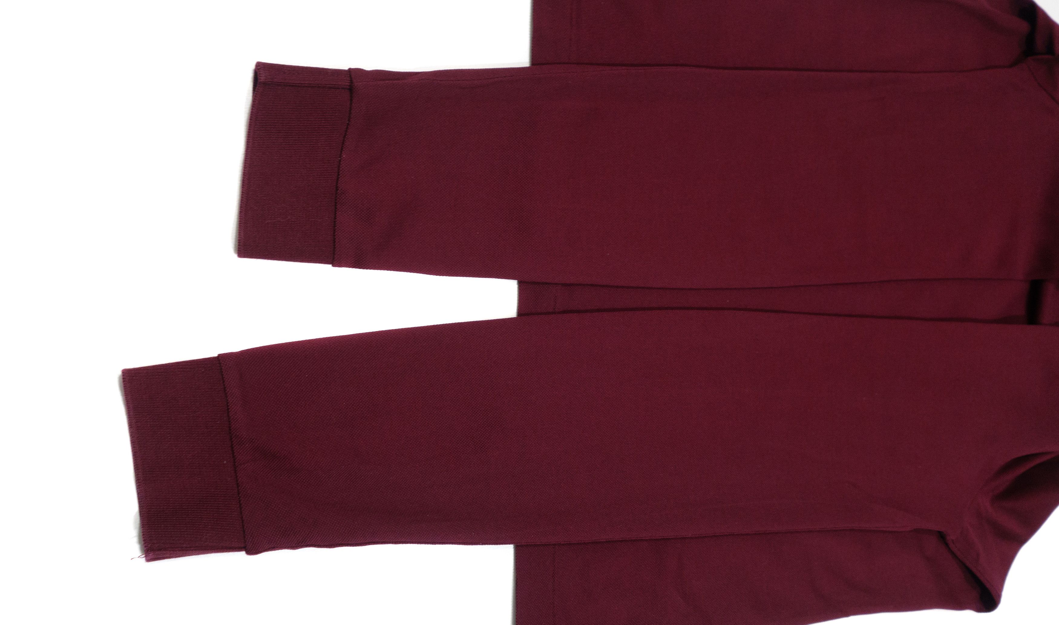Burberry Brit Burgundy Long Sleeve Gold Patch Logo Pique Polo Shirt Size US S / EU 44-46 / 1 - 6 Thumbnail