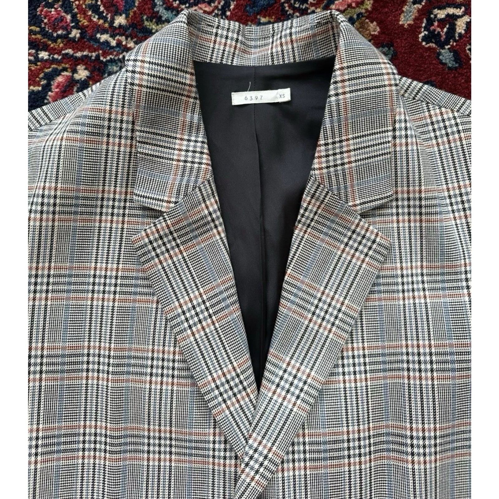 6397 “6397” Plaid Trench Coat Grey Buttons Car Coat Jacket XS Size XS / US 0-2 / IT 36-38 - 5 Thumbnail