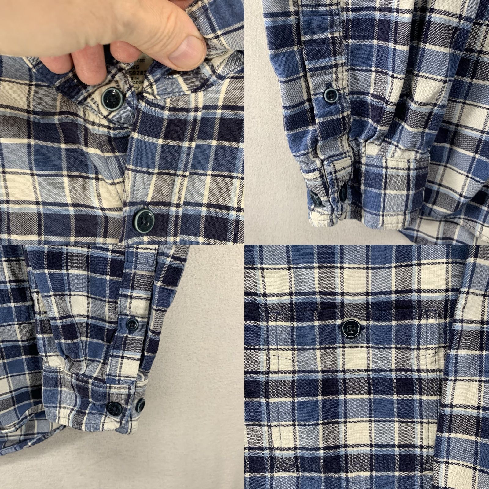Vintage VINTAGE LL Bean Men's Shirt Medium Blue Plaid Button-Up Casual Winter Fall Slim Fit Size US M / EU 48-50 / 2 - 8 Thumbnail