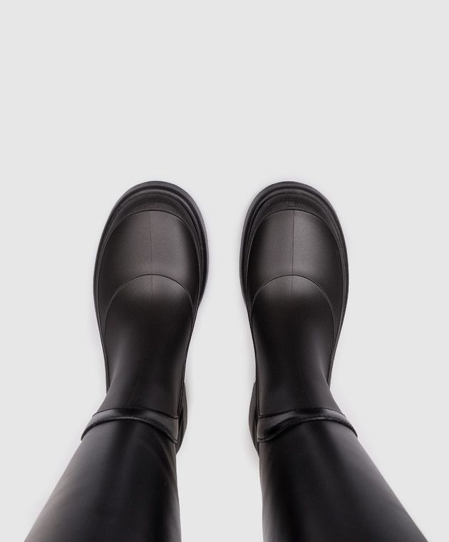 Valentino o1s22i1n0924 Vlogo Rain Boots in Black Size US 8 / IT 38 - 4 Thumbnail