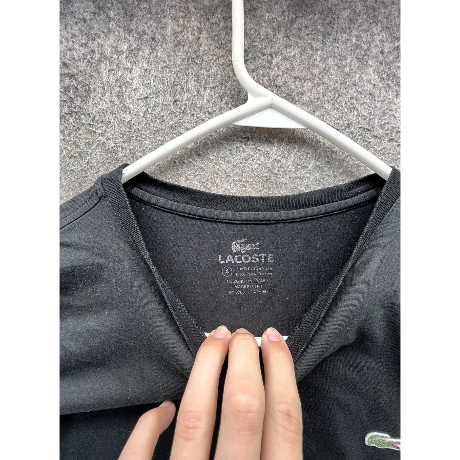Lacoste Lacoste Shirt Mens M Black Men Pima Cotton Logo Crew Neck Tee Size US M / EU 48-50 / 2 - 5 Thumbnail