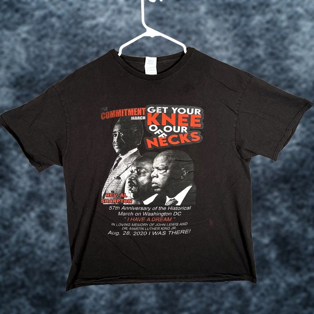 Delta A1 The Commitment March BLM Knee Of Our Necks T Shirt Adult XL Black Mens Size US XL / EU 56 / 4 - 1 Thumbnail
