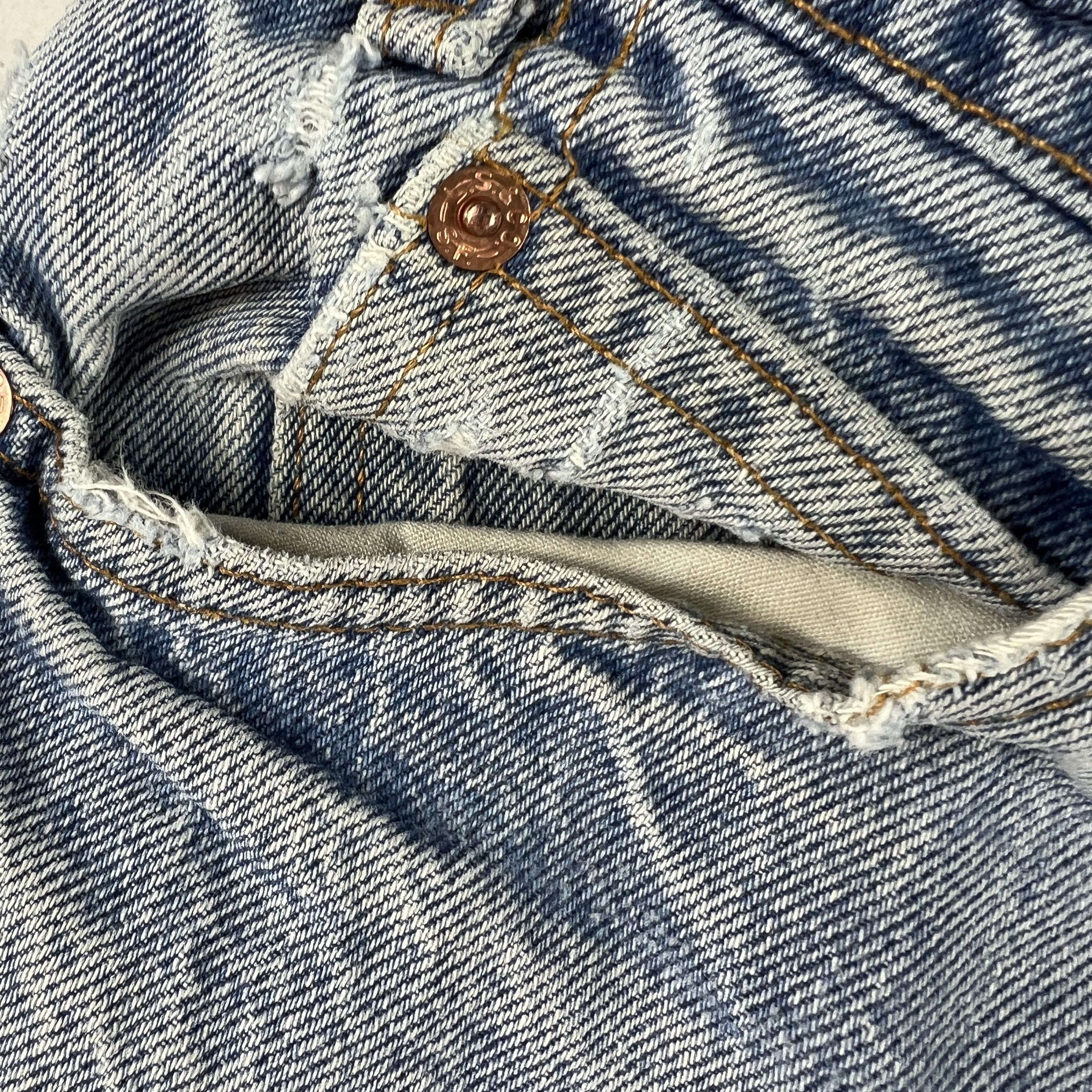 Levi's × Vintage VTG 90s Levi's Jeans 505 Straight Blue Denim Orange Tab Size US 34 / EU 50 - 4 Thumbnail