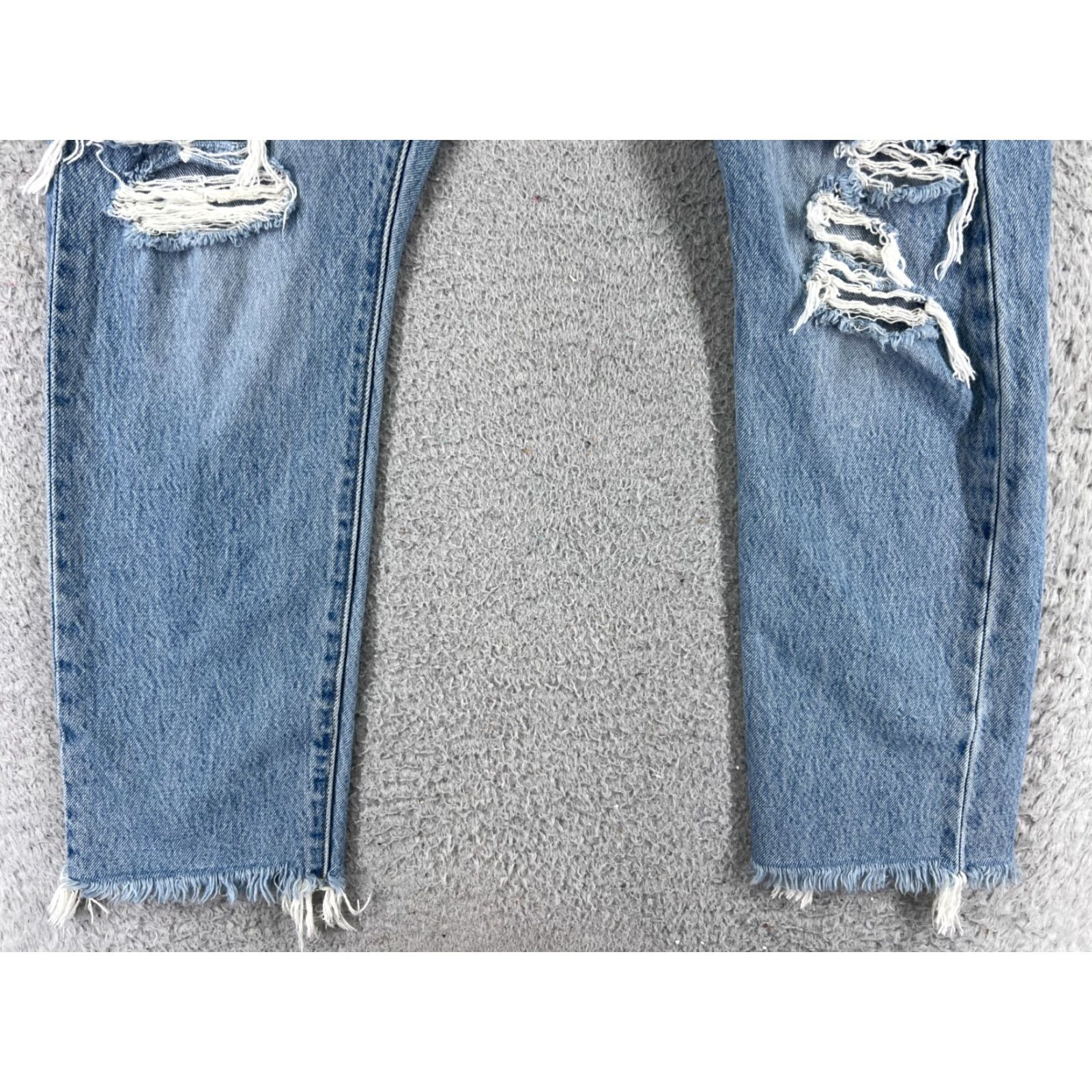 Levi's Levis 501 Jeans Skinny Blue Denim 31x27 Adult Regular Women Button Fly Distressed Stretch Vintage: No Size 24" / US 00 / IT 34 - 2 Thumbnail
