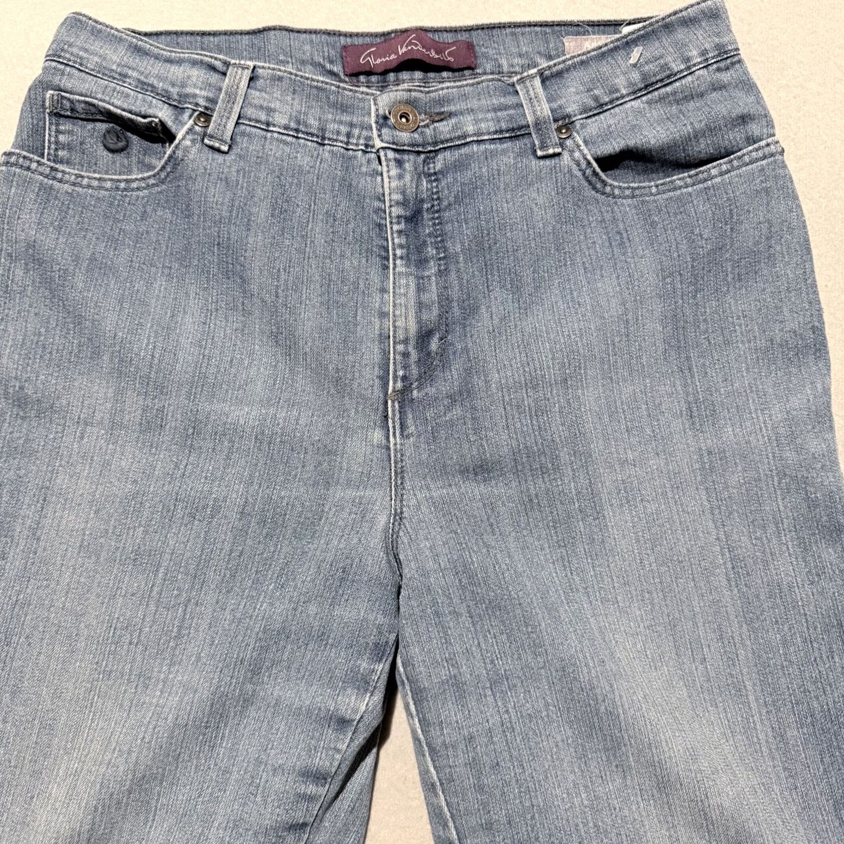 Gloria Vanderbilt Gloria Vanderbilt Amanda Jeans Womens Blue Denim Stretch High Rise Straight - 10 Size 32" / US 10 / IT 46 - 3 Thumbnail