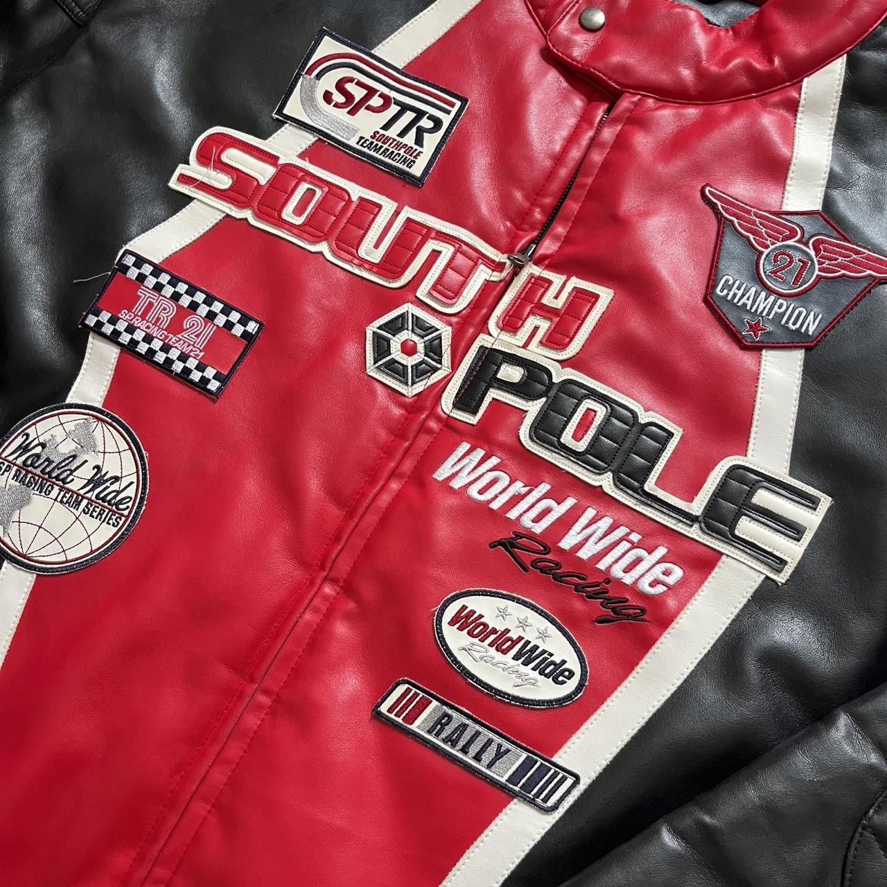 Southpole Rare Southpole red and black leather jacket Size US XXL / EU 58 / 5 - 2 Thumbnail