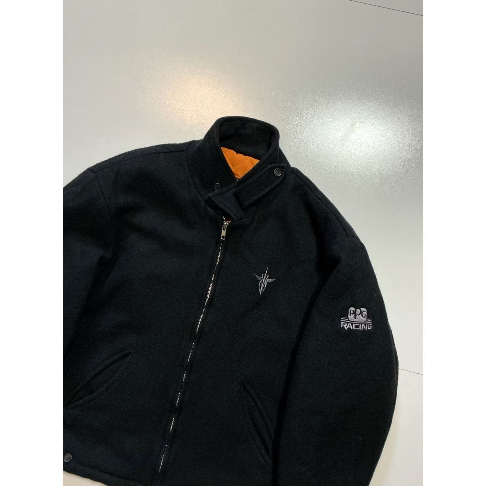 Vintage VINTAGE Troy Lee Designs PPG Racing Black Wool Full Zip Lined Jacket Mens M US Made Bomber Jacket Size US M / EU 48-50 / 2 - 5 Thumbnail