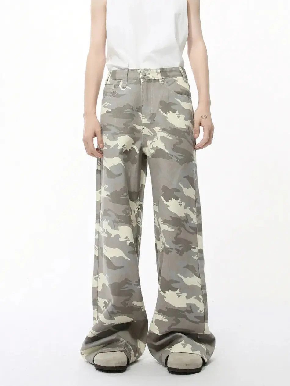 Japanese Brand Retro camouflage high street wide leg jeans Size US 32 / EU 48 - 1 Thumbnail