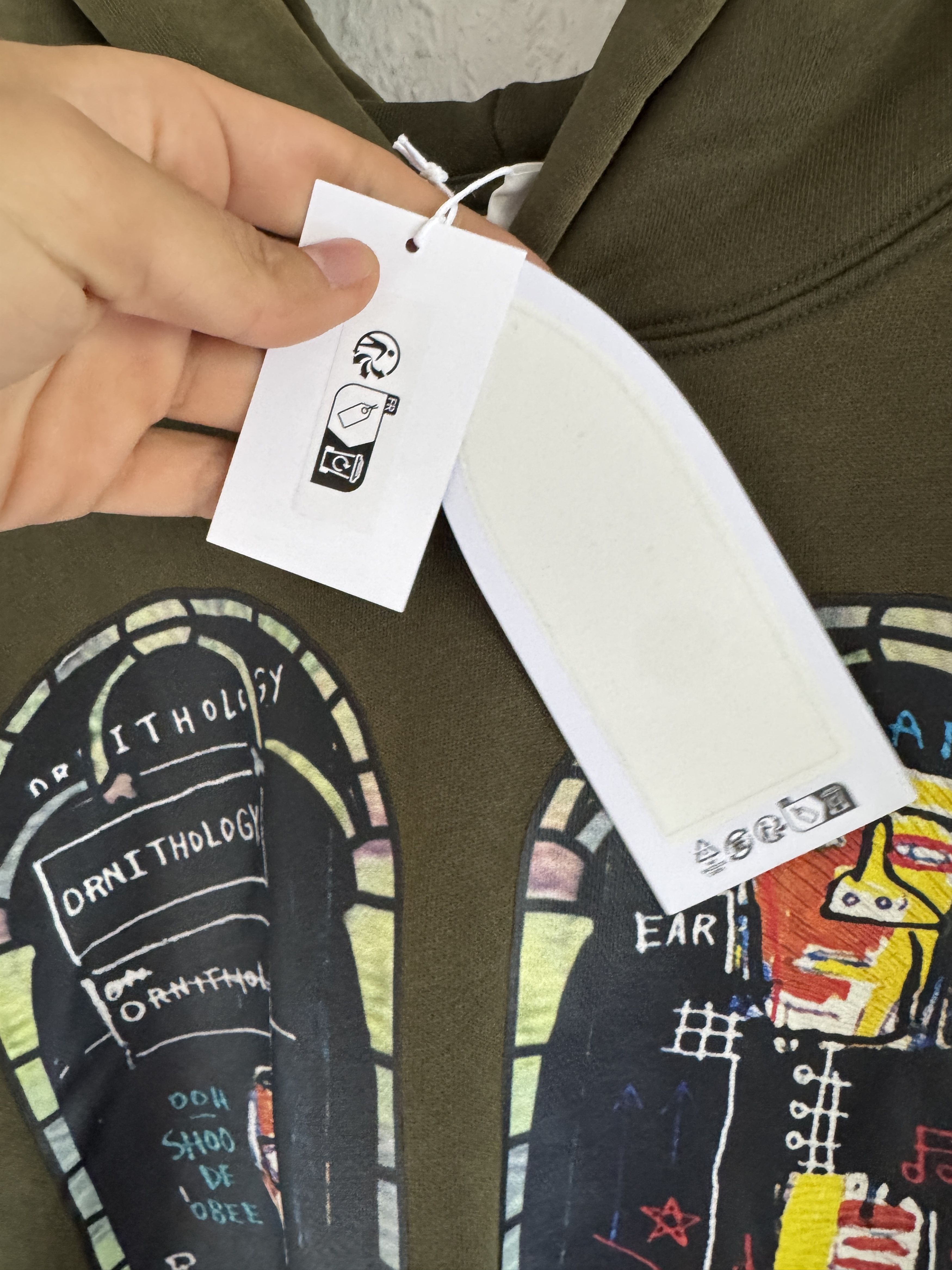 H&M × Jean-Michel Basquiat × Who Decides War Olive Graphic Hooded Sweatshirt Size US XXL / EU 58 / 5 - 5 Thumbnail