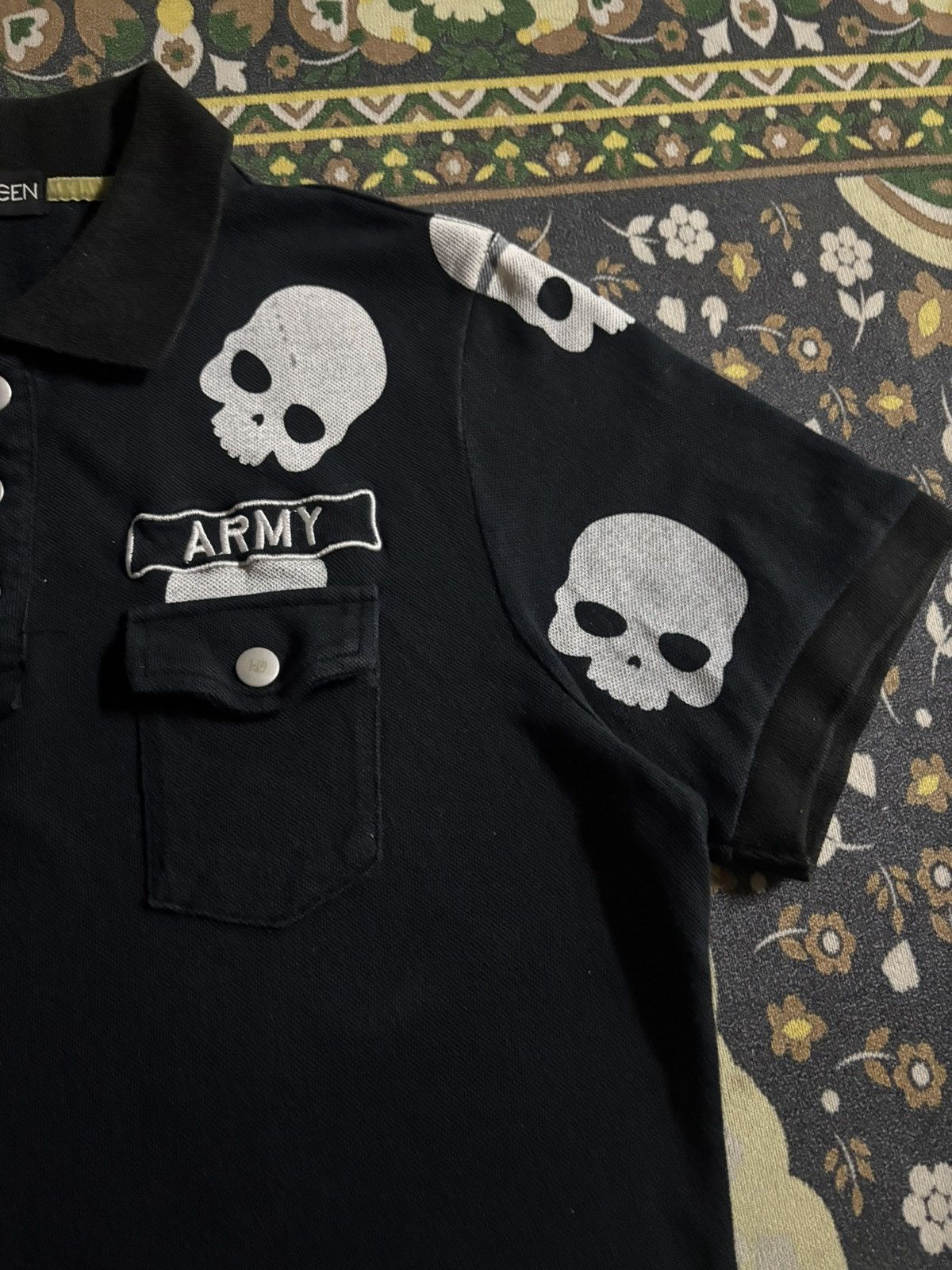 HYDROGEN HYDROGEN ARMY Skull Double Pocket Polo T-Shirt Size US M / EU 48-50 / 2 - 4 Thumbnail