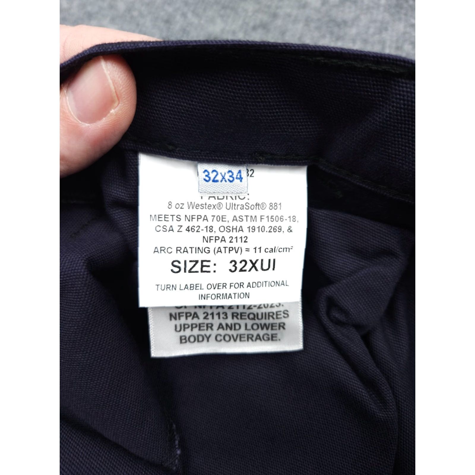 Vintage DRIFIRE Dungaree Work Pants Men's 32 x 34 Navy Blue Summer Weight Westex ARC FR FR? Size US 32 / EU 48 - 7 Thumbnail