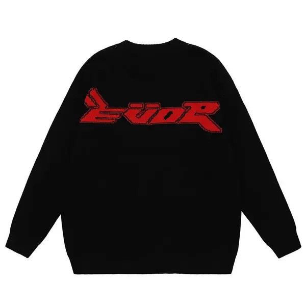 VIBE Men Oversized Sweater Black Loose Cactus Skeleton Size US M / EU 48-50 / 2 - 2 Thumbnail