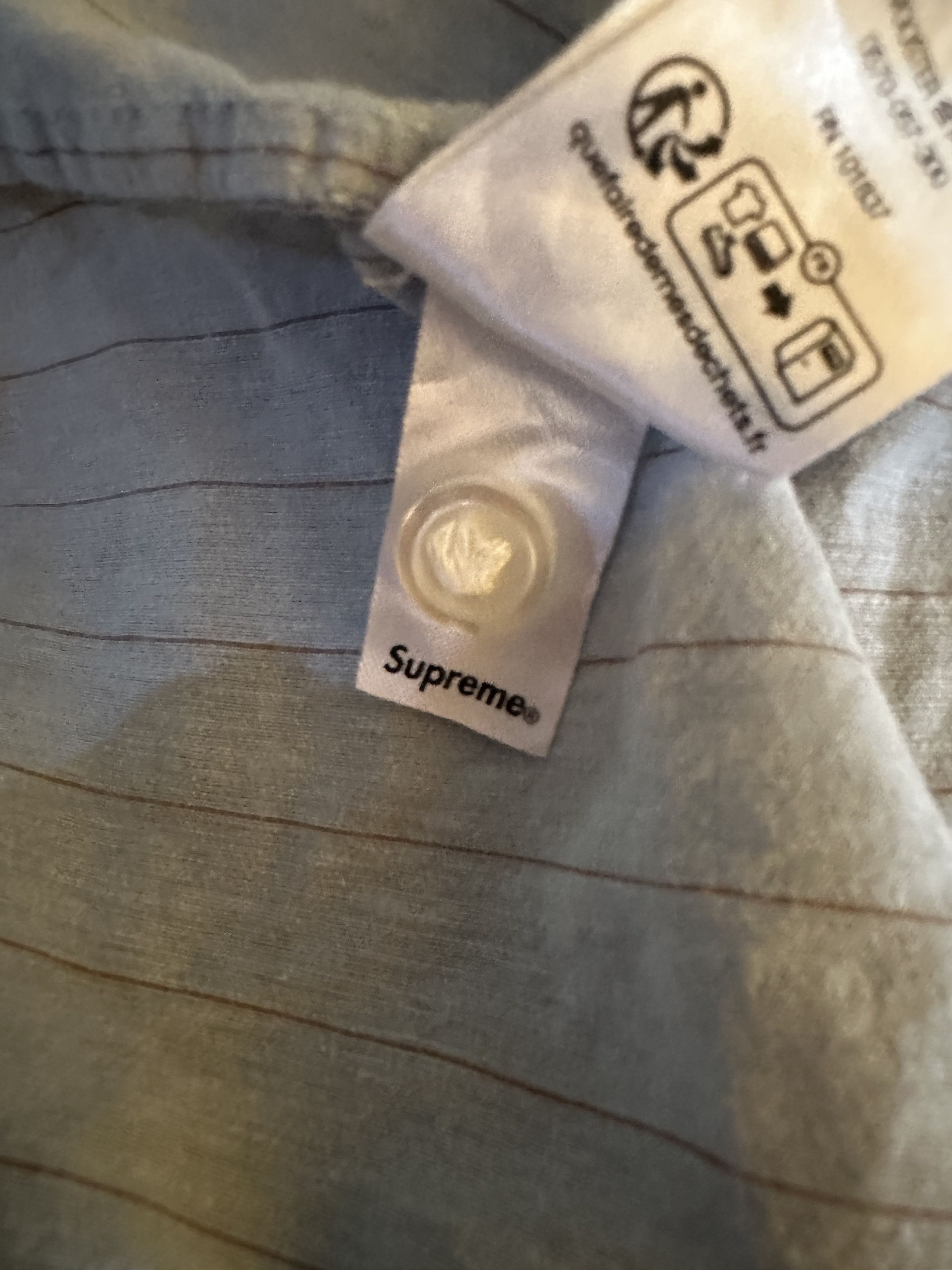 Supreme Supreme Pinstripe Linen Shirt SS2023 Size US L / EU 52-54 / 3 - 10 Thumbnail