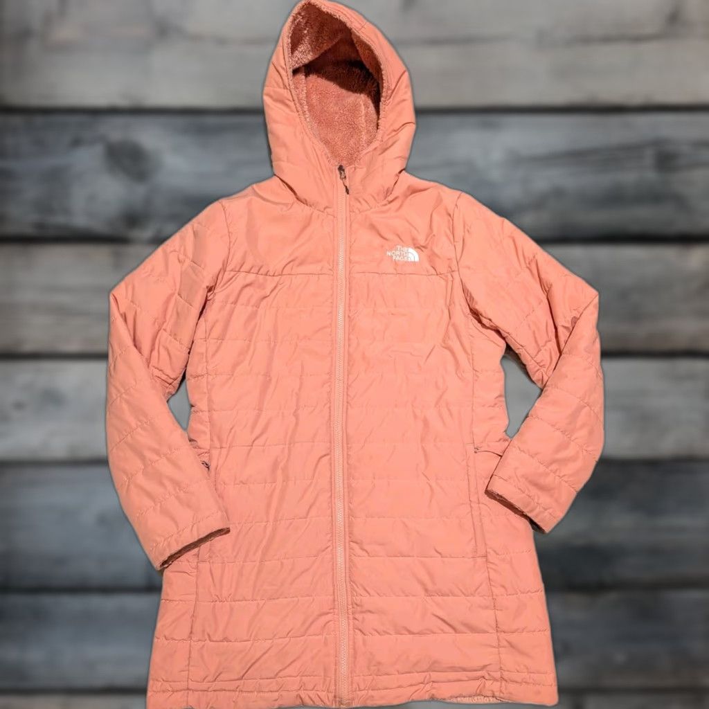 The North Face The North Face Jacket Womens Large Pink Mossbud Reversible Hooded Fleece Parka Size L / US 10 / IT 46 - 1 Thumbnail