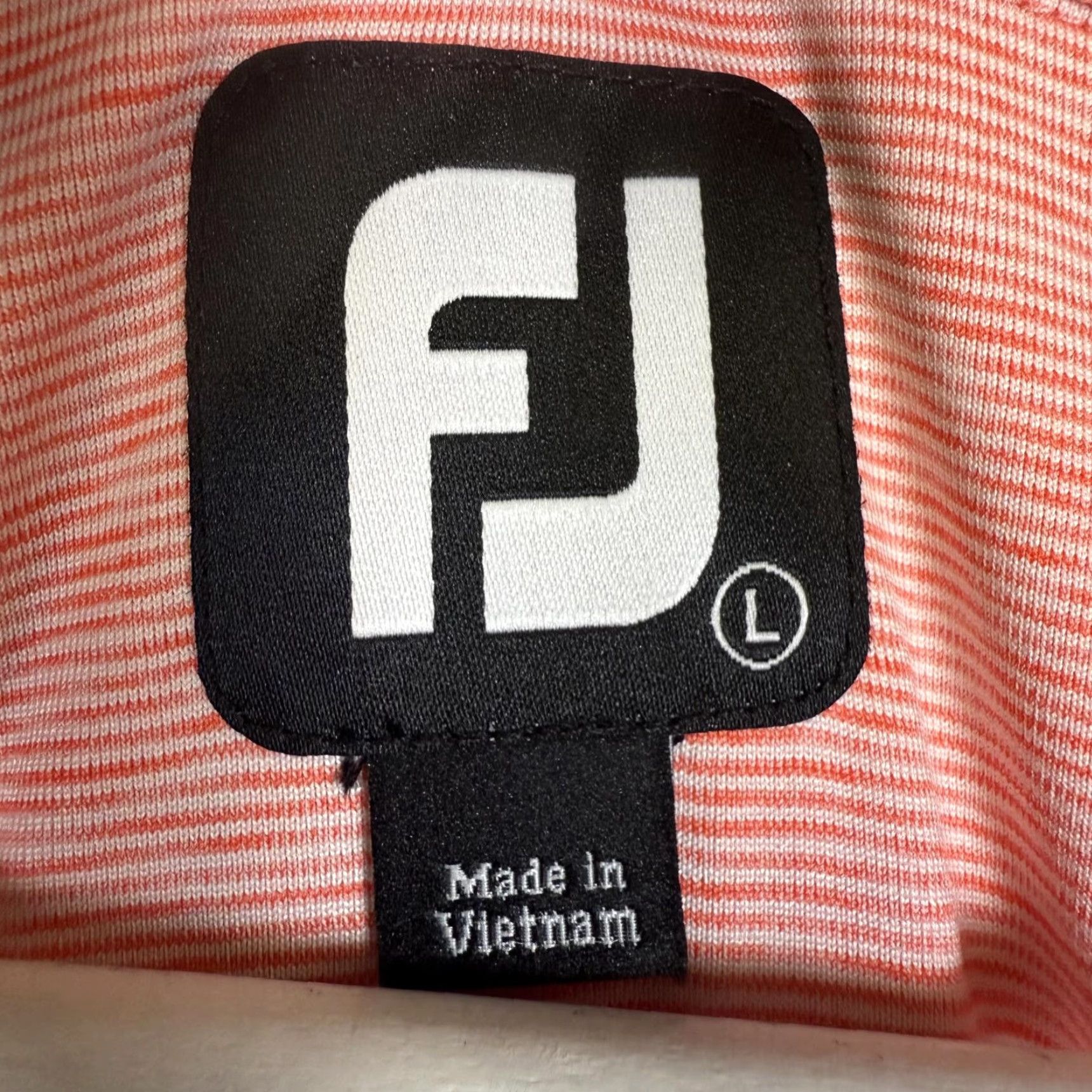 Footjoy FootJoy Polo Shirt Men L Coral Orange Striped Golf Performance Short Sleeve Size US L / EU 52-54 / 3 - 2 Thumbnail