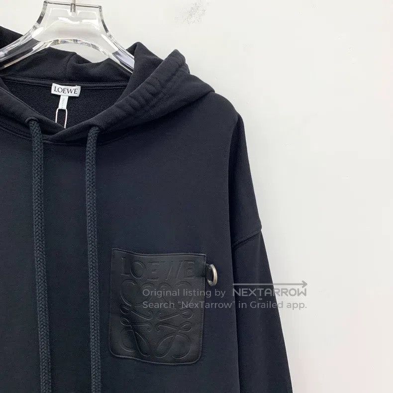 Loewe Loewe Black Logo Leather Branding Hooded Drawstring Long S Size US S / EU 44-46 / 1 - 3 Thumbnail