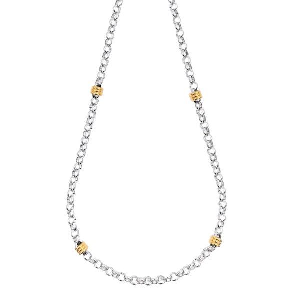 Other Two Tone Stainless Steel Chain Necklace #4 Size ONE SIZE - 3 Thumbnail