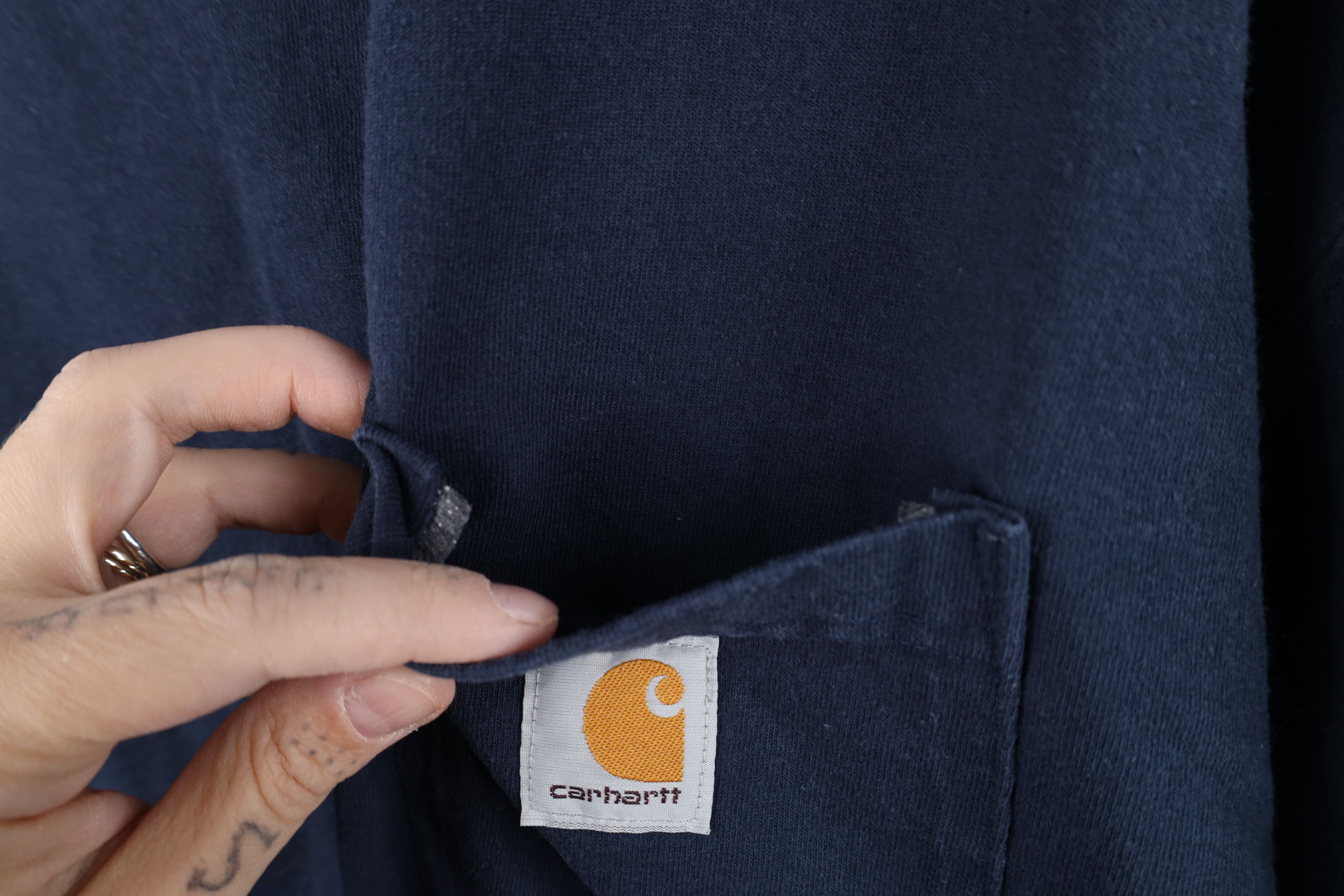 Carhartt Vintage Y2K Carhartt Short Sleeve Pocket T-Shirt Navy Blue Size US XXL / EU 58 / 5 - 5 Thumbnail