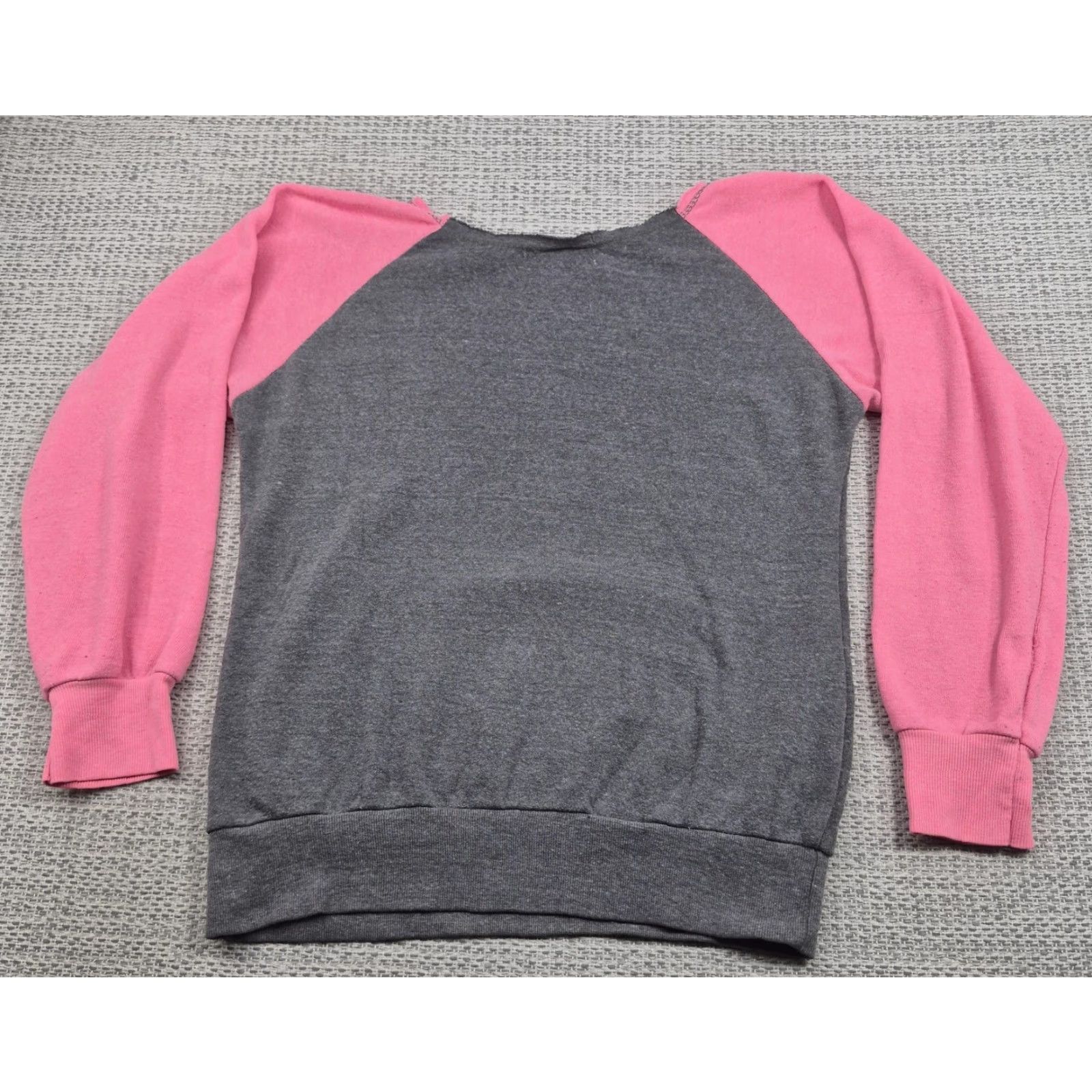 Pinko Toby Keith Sweatshirt Womens Large Gray Pink Heart Flag Graphic Fleece Pullover Size L / US 10 / IT 46 - 2 Thumbnail