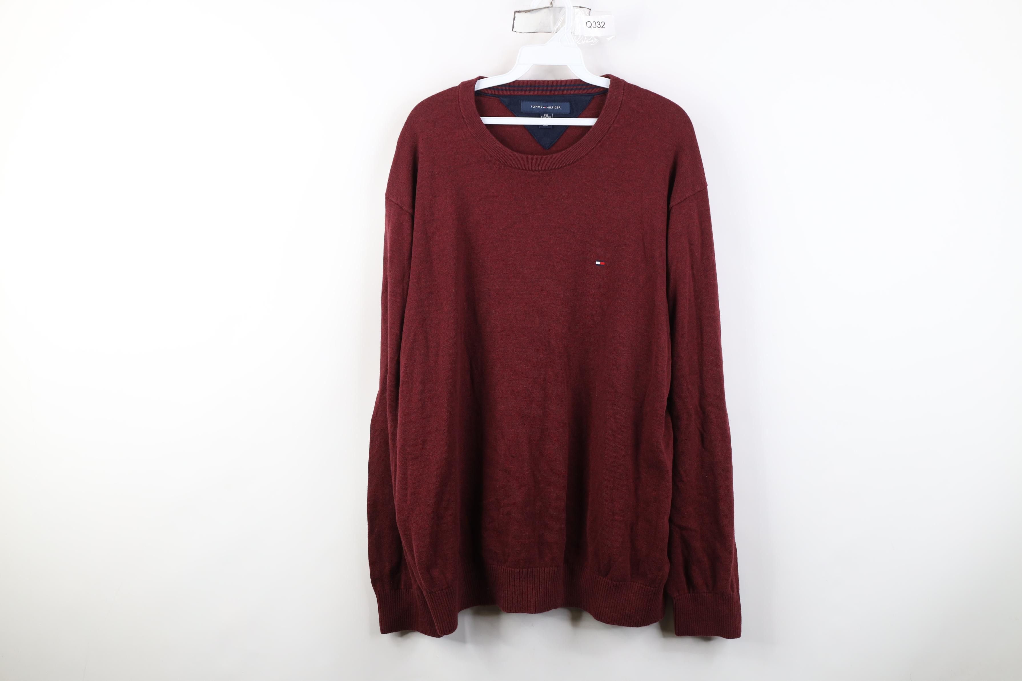 Tommy Hilfiger Vintage Y2K Tommy Hilfiger Cotton Knit Crewneck Sweater Red Size US XXL / EU 58 / 5 - 1 Thumbnail
