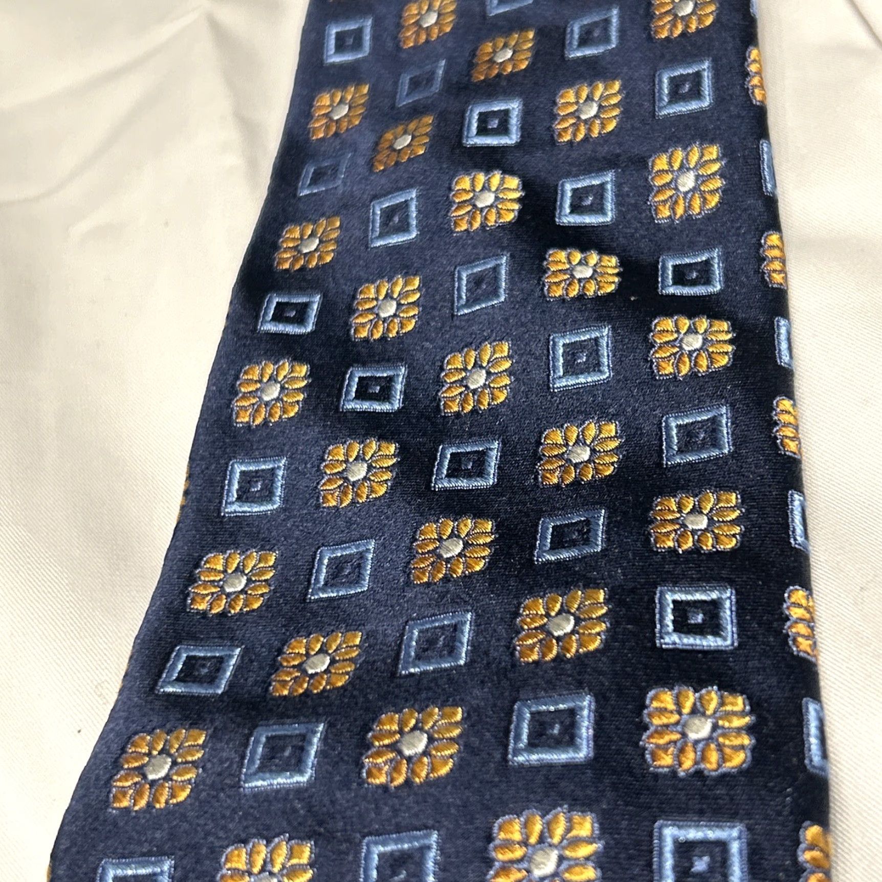 Robert Talbott Robert Talbott Tie Blue Orange Floral Silk Tie Made In USA Best of Class Luxury Silk Tie Mens Size ONE SIZE - 5 Thumbnail