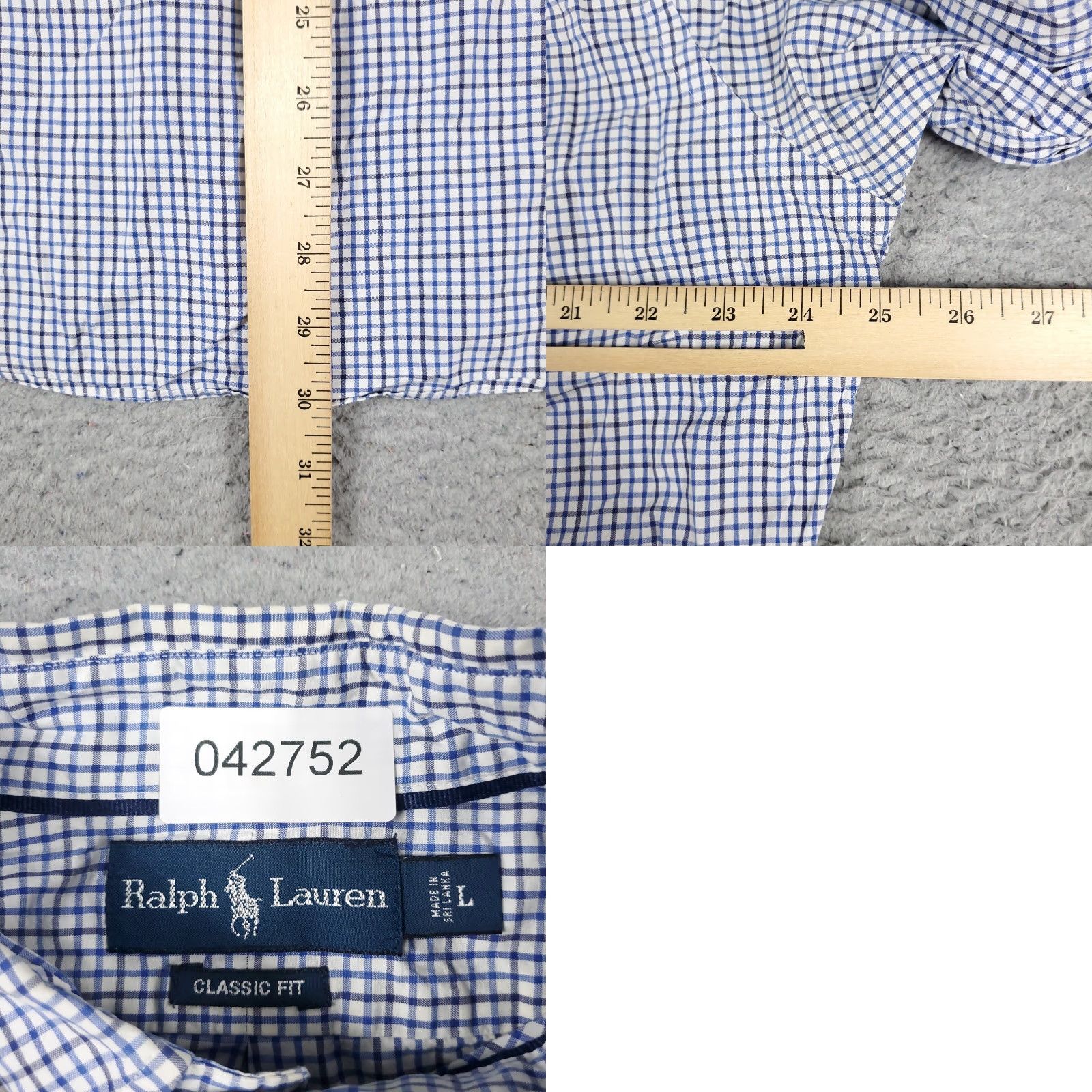 Ralph Lauren Ralph Lauren Shirt Mens Large Blue Check Pony Button-Up Long Sleeve Adult Large Blue Size US L / EU 52-54 / 3 - 8 Thumbnail