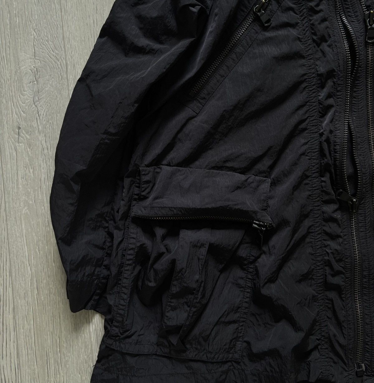Allsaints × Vintage Allsaints Avant Garde Zip Siv Parka Coat Hooded Nylon Size L / US 10 / IT 46 - 5 Thumbnail