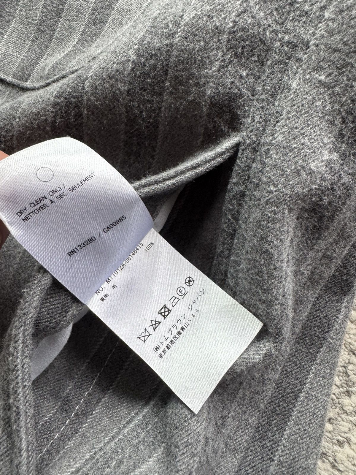 Thom Browne Thom Browne Men Grey Stripped Shirt Size M/L Japan Size US M / EU 48-50 / 2 - 6 Thumbnail