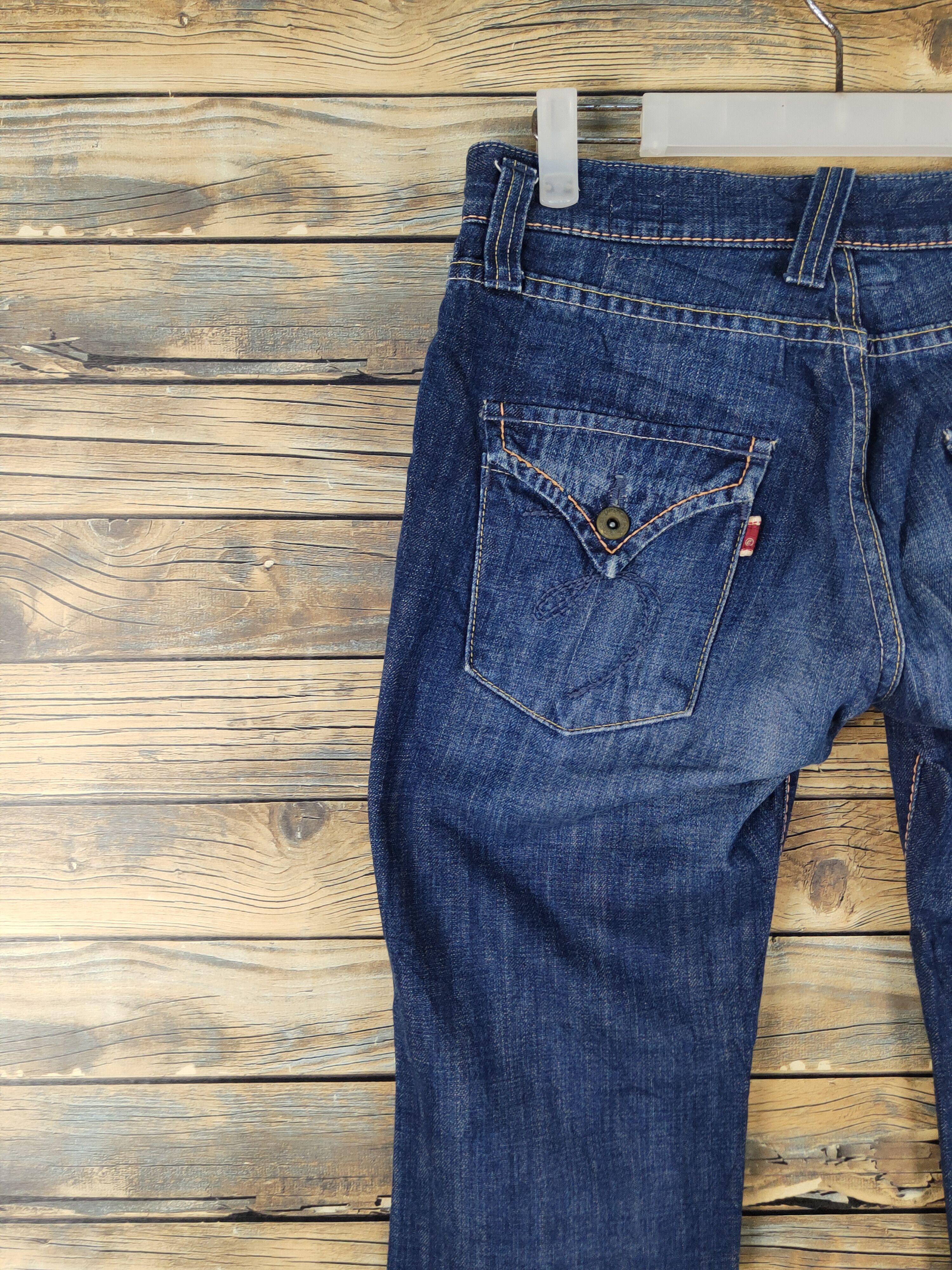 Japanese Brand Et Boite Dark Blue Distressed Ripped denim Jeans #W2058 Size 28" / US 6 / IT 42 - 9 Thumbnail