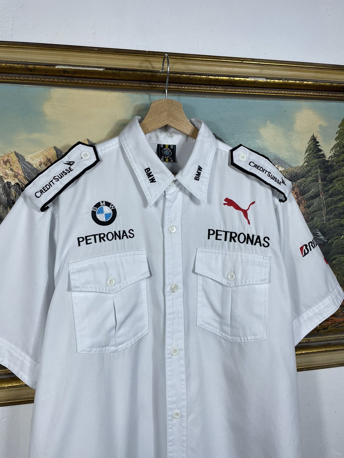 BMW × Formula 1 × Vintage BMW Sauber Formula F1 Team Vintage White Shirt Racing Motor Size US XL / EU 56 / 4 - 5 Thumbnail