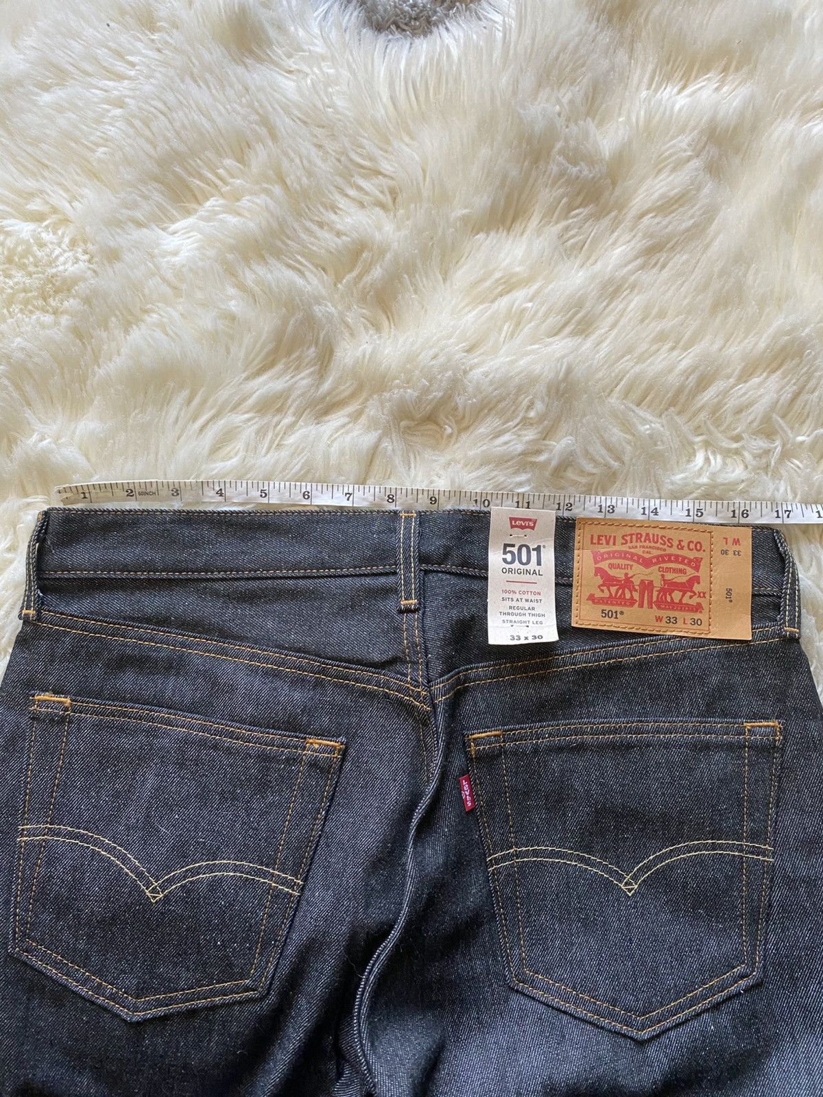 Levi's Levis 501 Raw Denim Jeans Dark Wash Y2K Straight Size US 33 - 9 Thumbnail