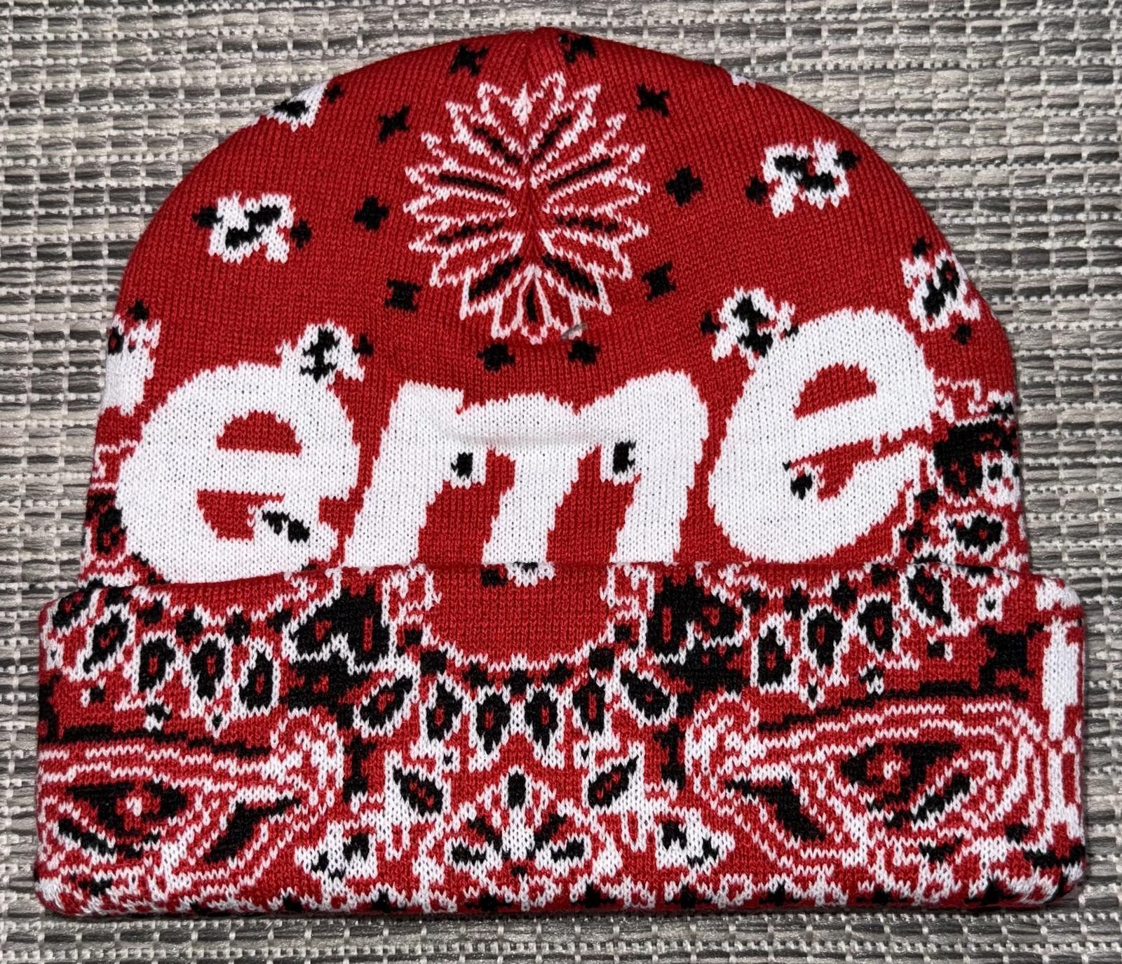 Supreme Supreme Red Bandana Big Logo Beanie Size ONE SIZE - 2 Thumbnail