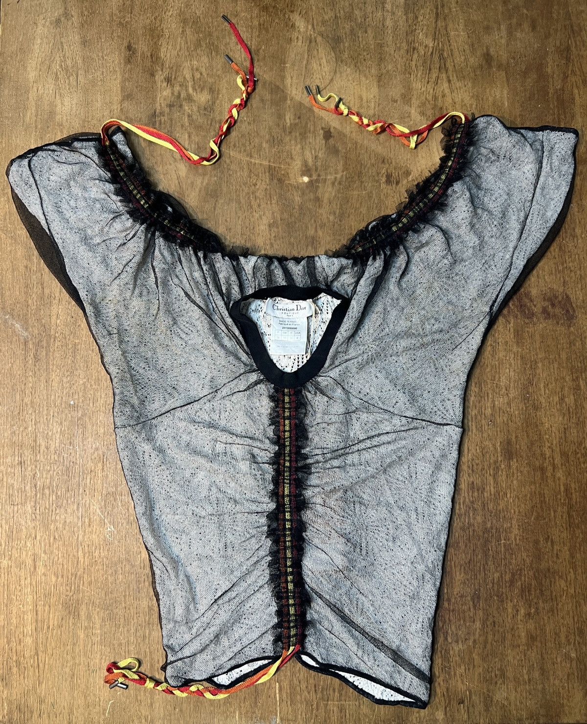 Christian Dior Fall 2002 lace and netting tshirt